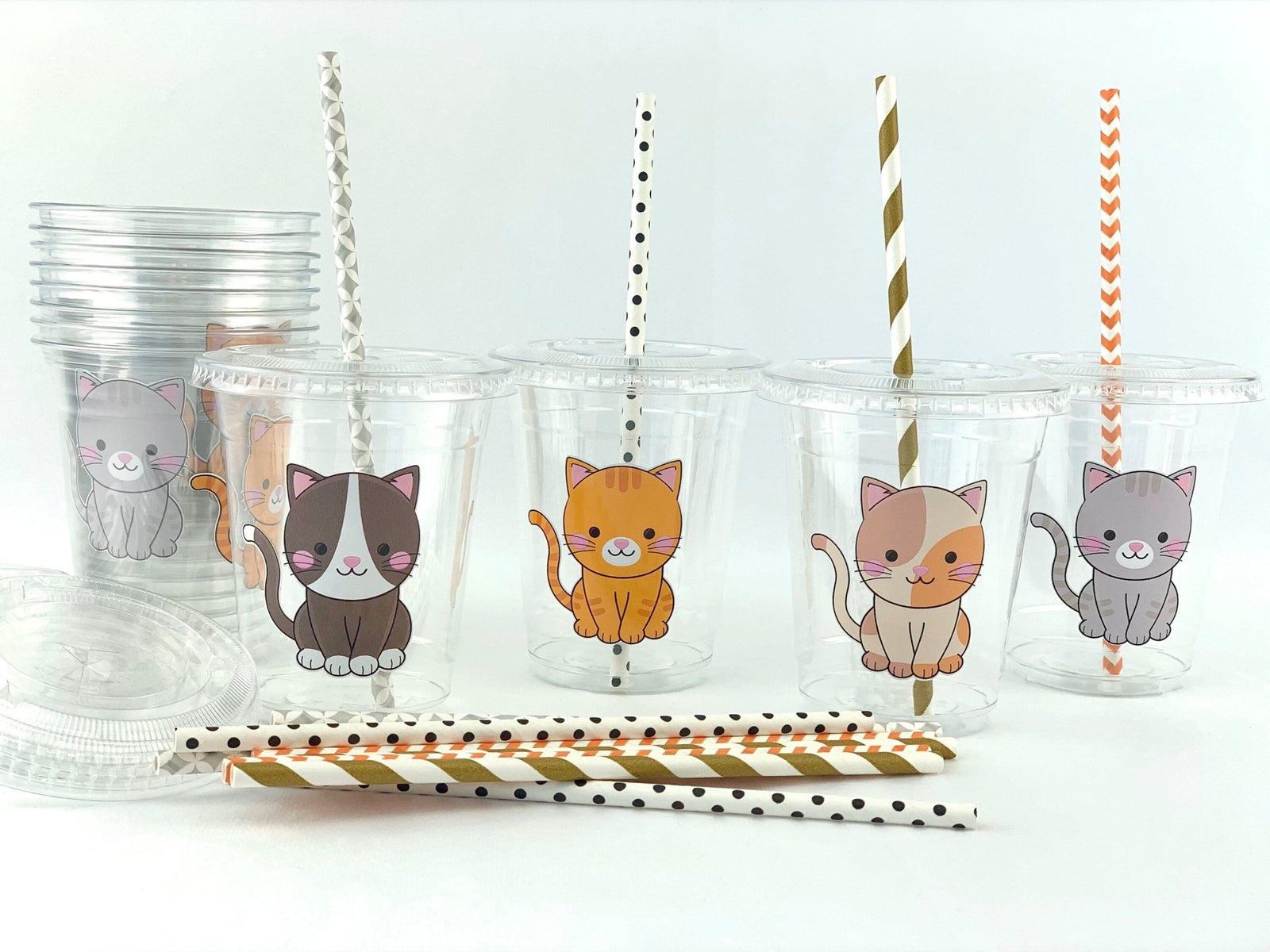 Cat Party Plastic Cups 12ct - Stesha Party