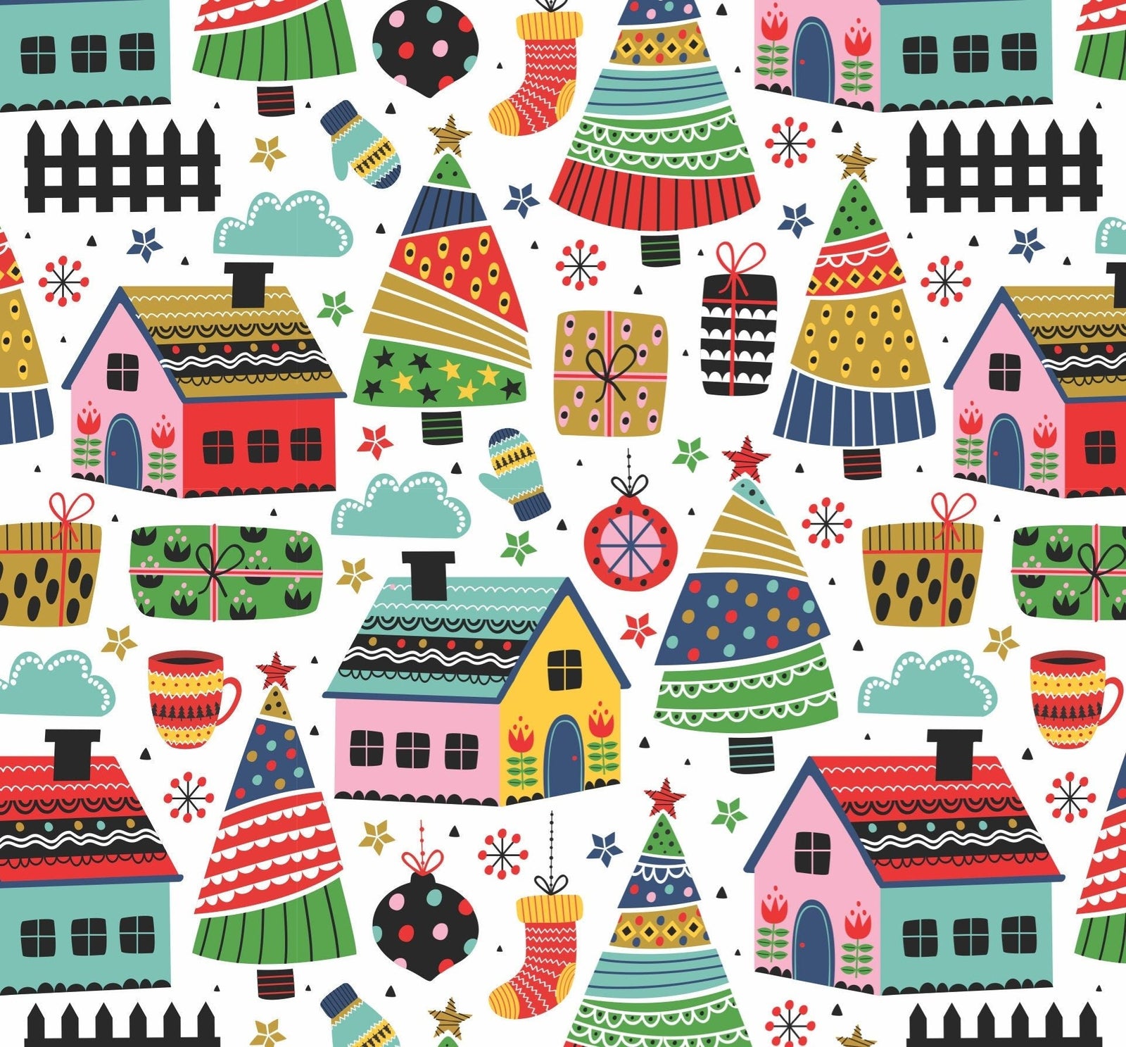 Christmas Village Gift Wrap - Stesha Party