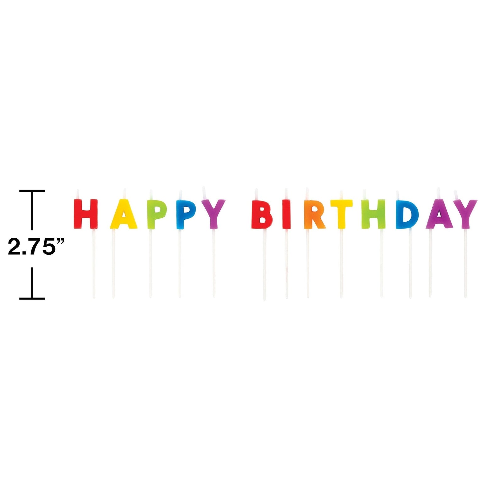 Colorful Rainbow Happy Birthday Letter Candles - Stesha Party