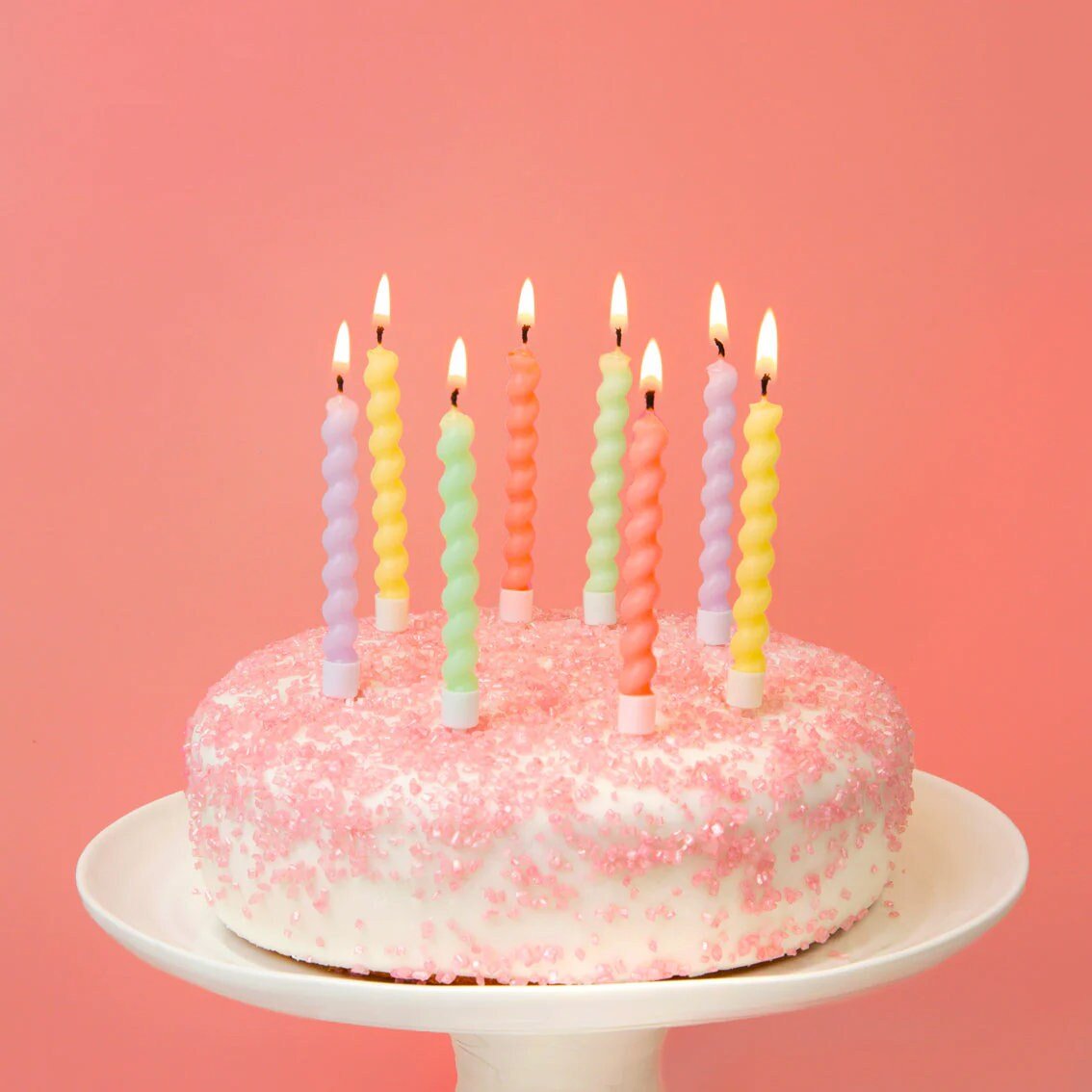 Colorful Twirl Candles 8ct - Stesha Party