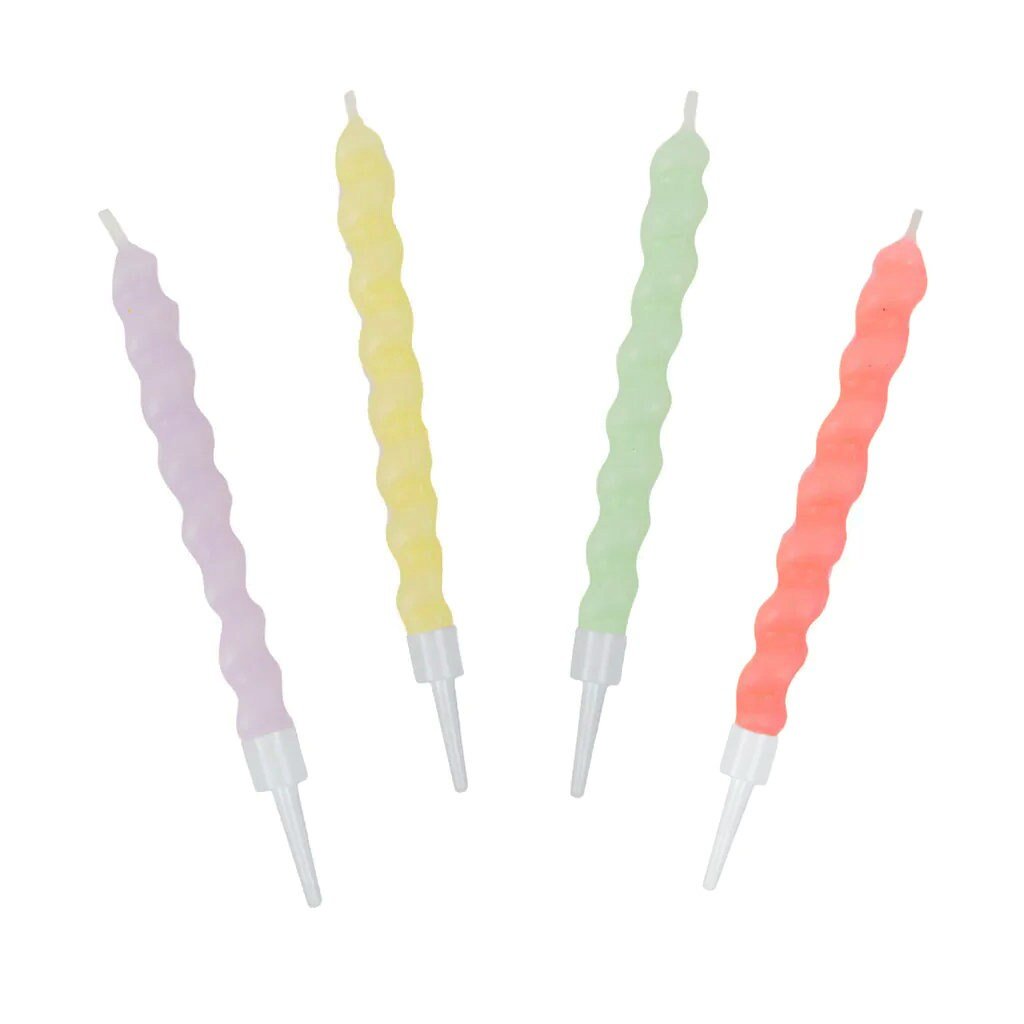 Colorful Twirl Candles 8ct - Stesha Party