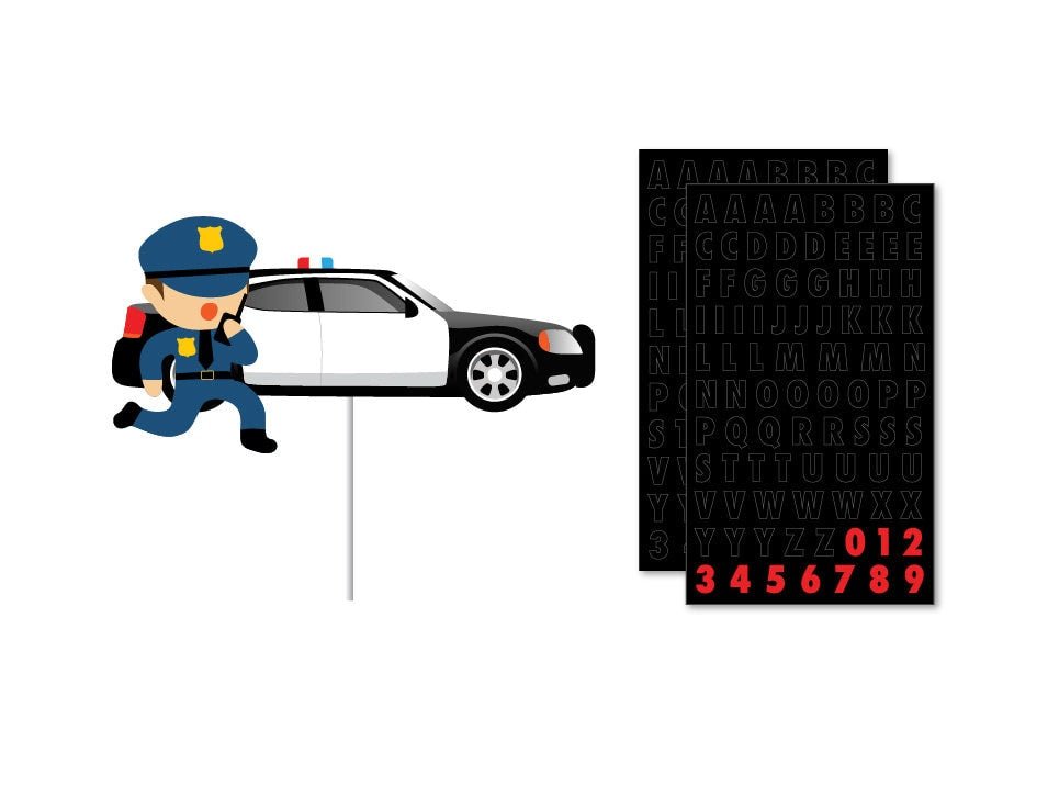 Custom Police Party Cake Topper - Stesha Party