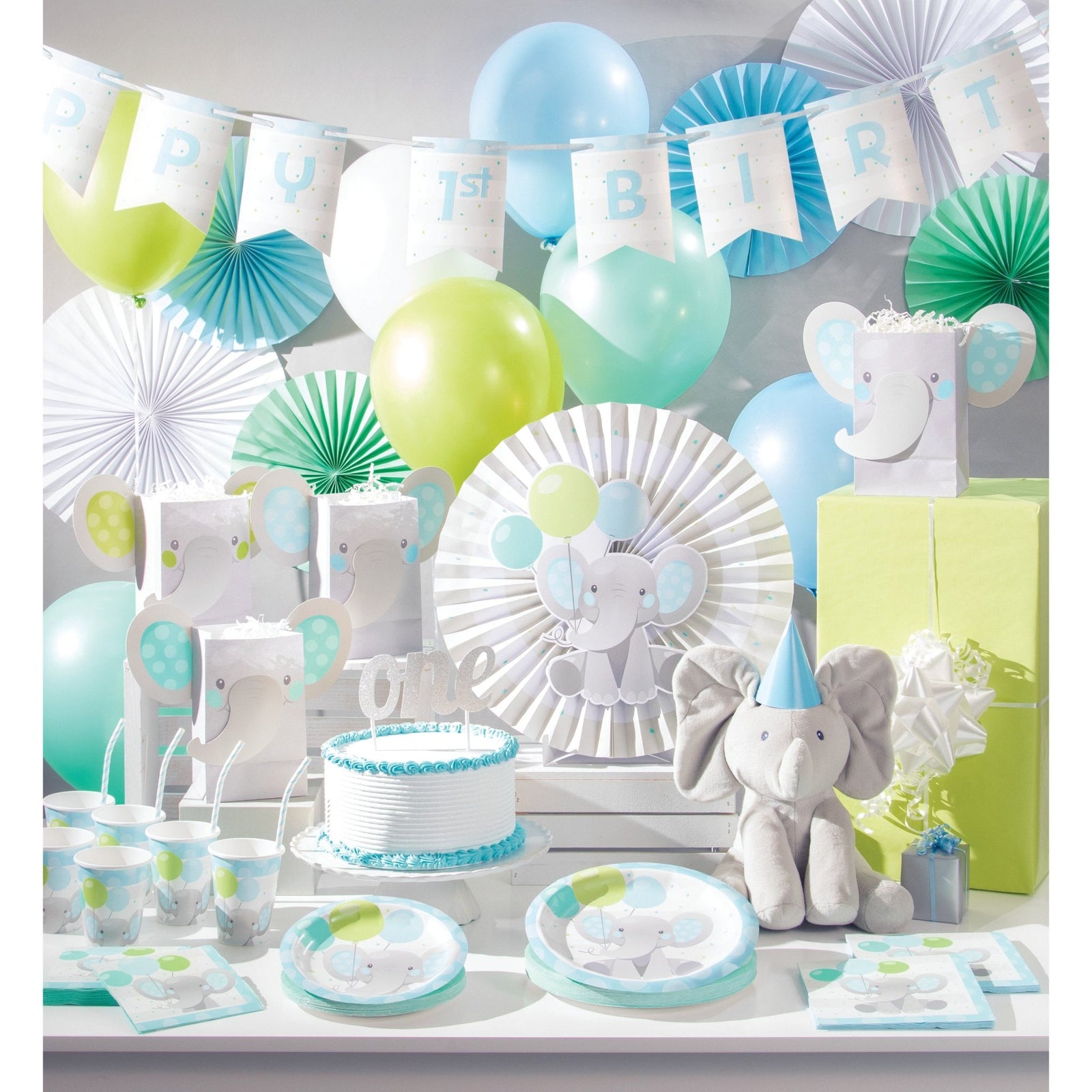Customizable "Happy Birthday" Elephant Banner - Stesha Party