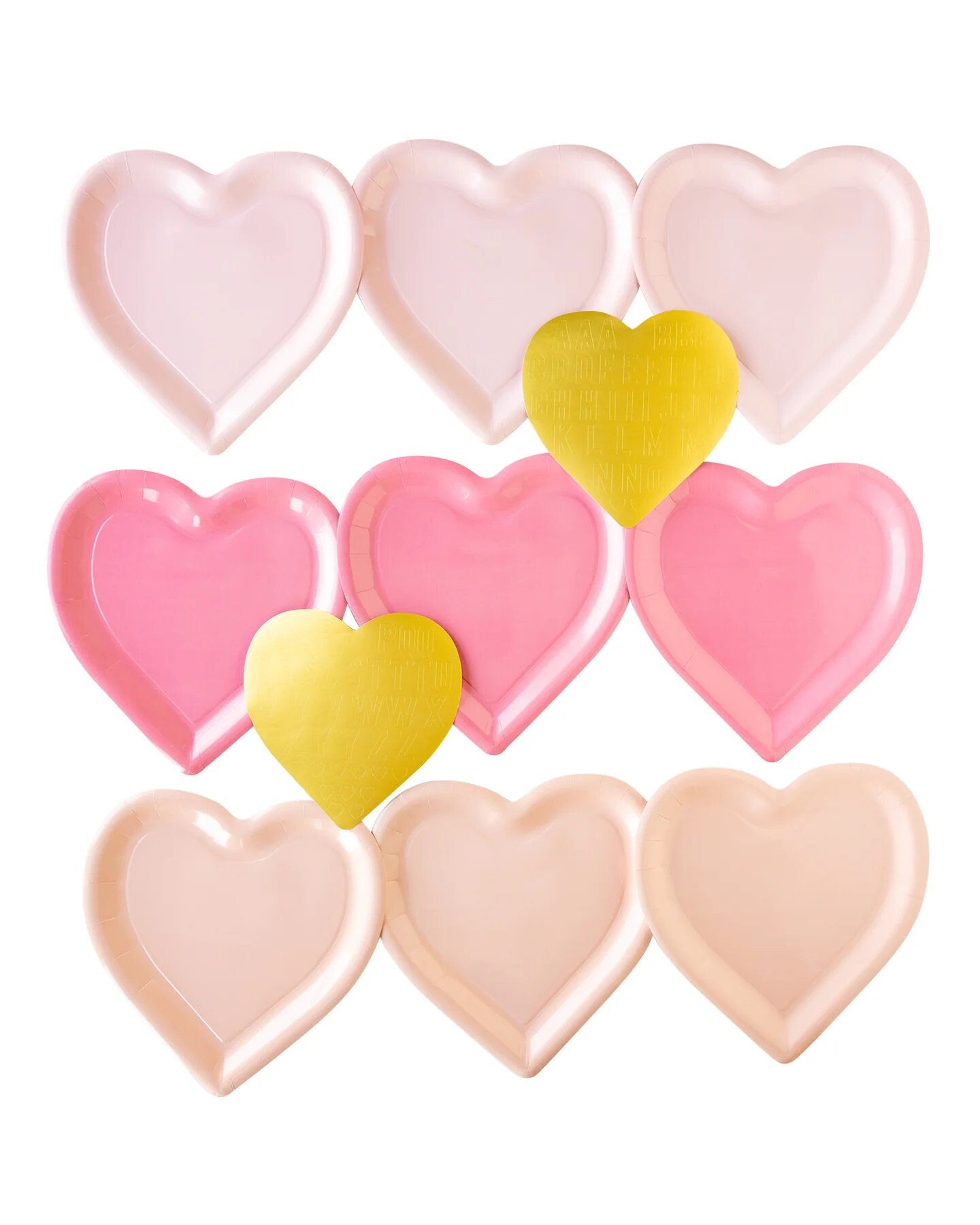 Customizable Pink Heart Paper Plates 9ct - Stesha Party
