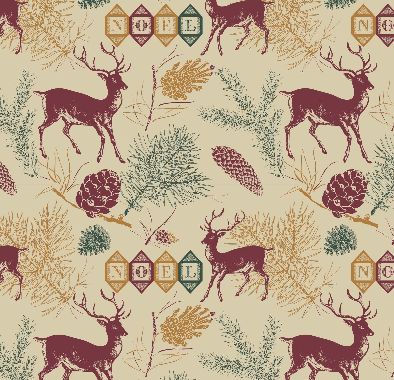 Deer Christmas Wrapping Paper - Stesha Party