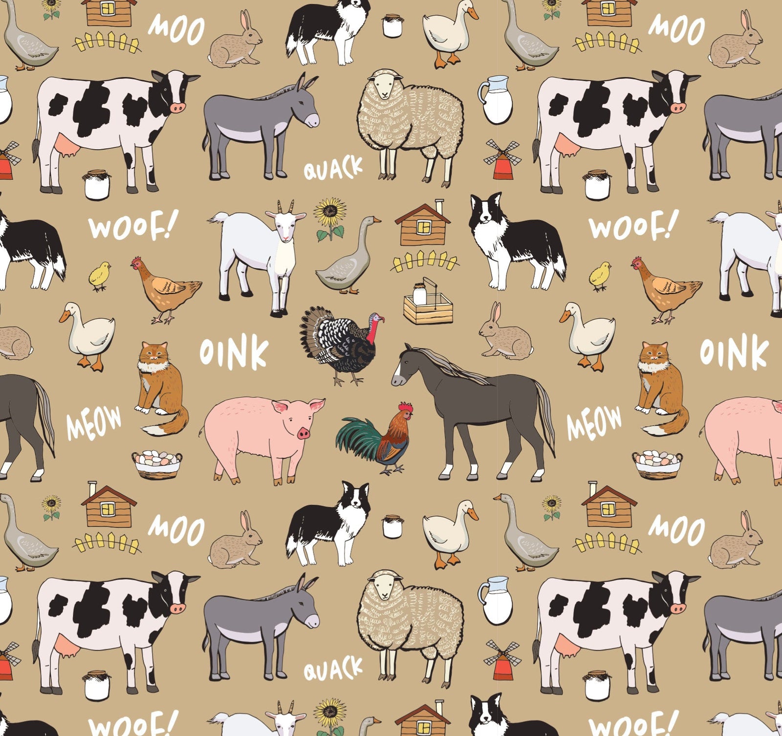 Farm Animals Gift Wrap - Stesha Party