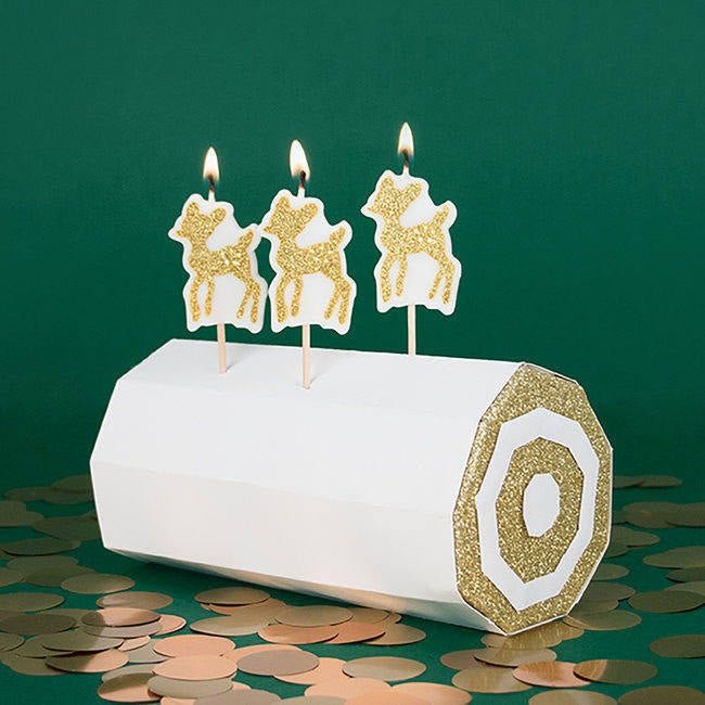 Fawn Deer Glitter Candles - Stesha Party