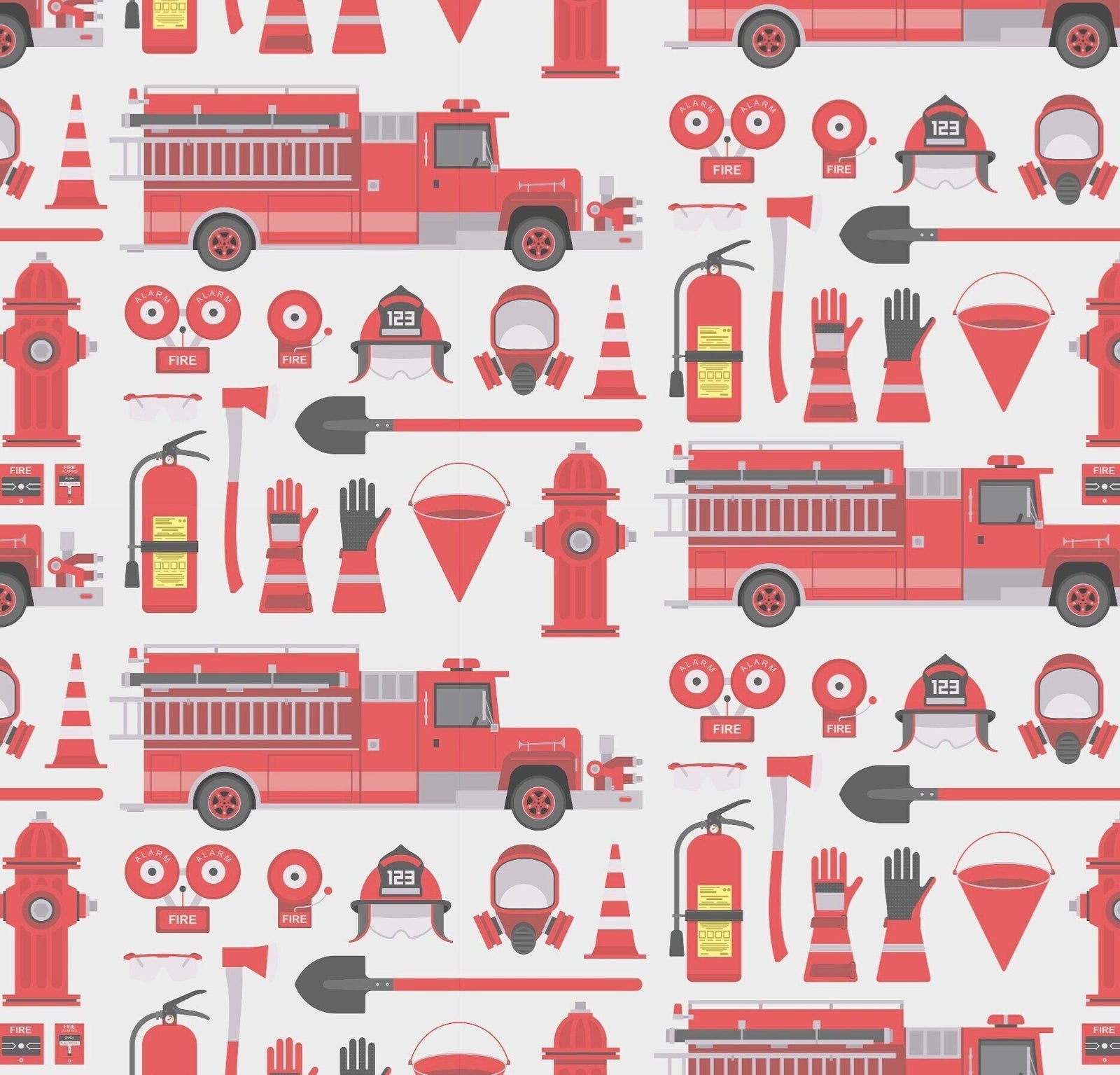 Firetruck Gift Wrap Paper - Stesha Party