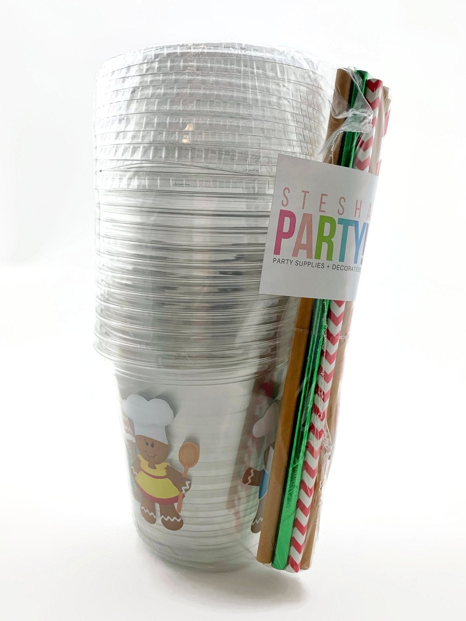 Gingerbread Party Clear Cup Set - Stesha Party