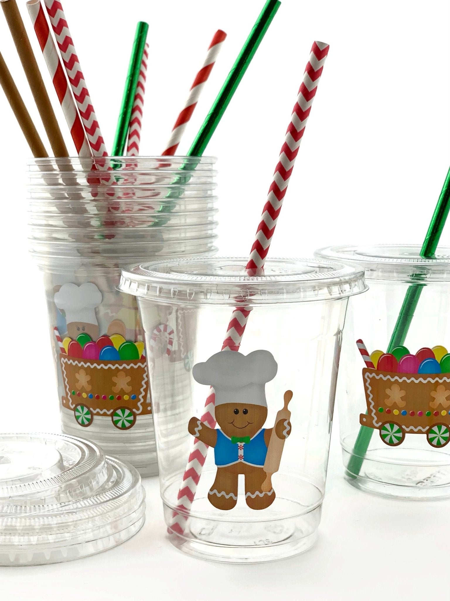 Gingerbread Party Clear Cup Set - Stesha Party