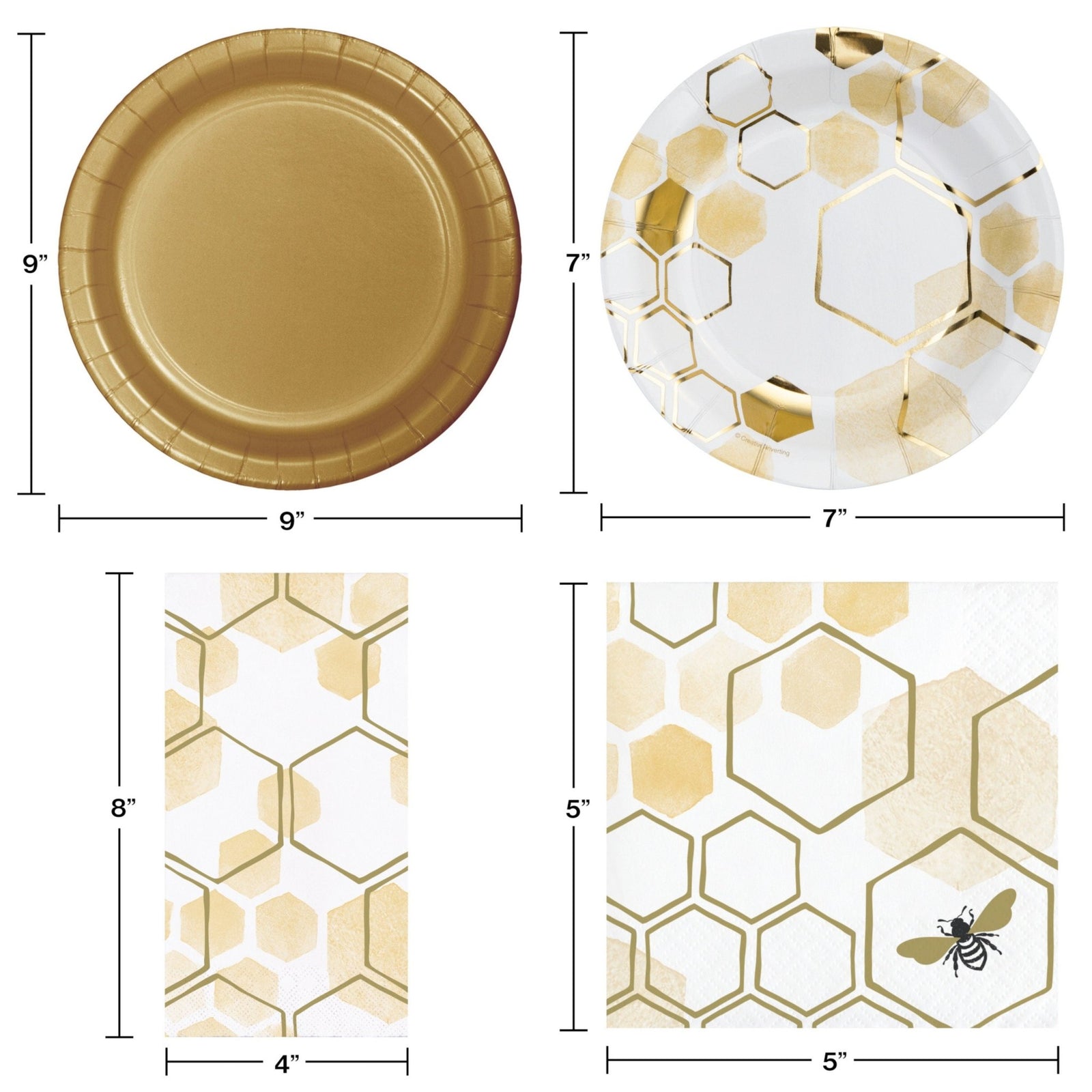 Gold Honeycomb Bee Party Pack - Stesha Party