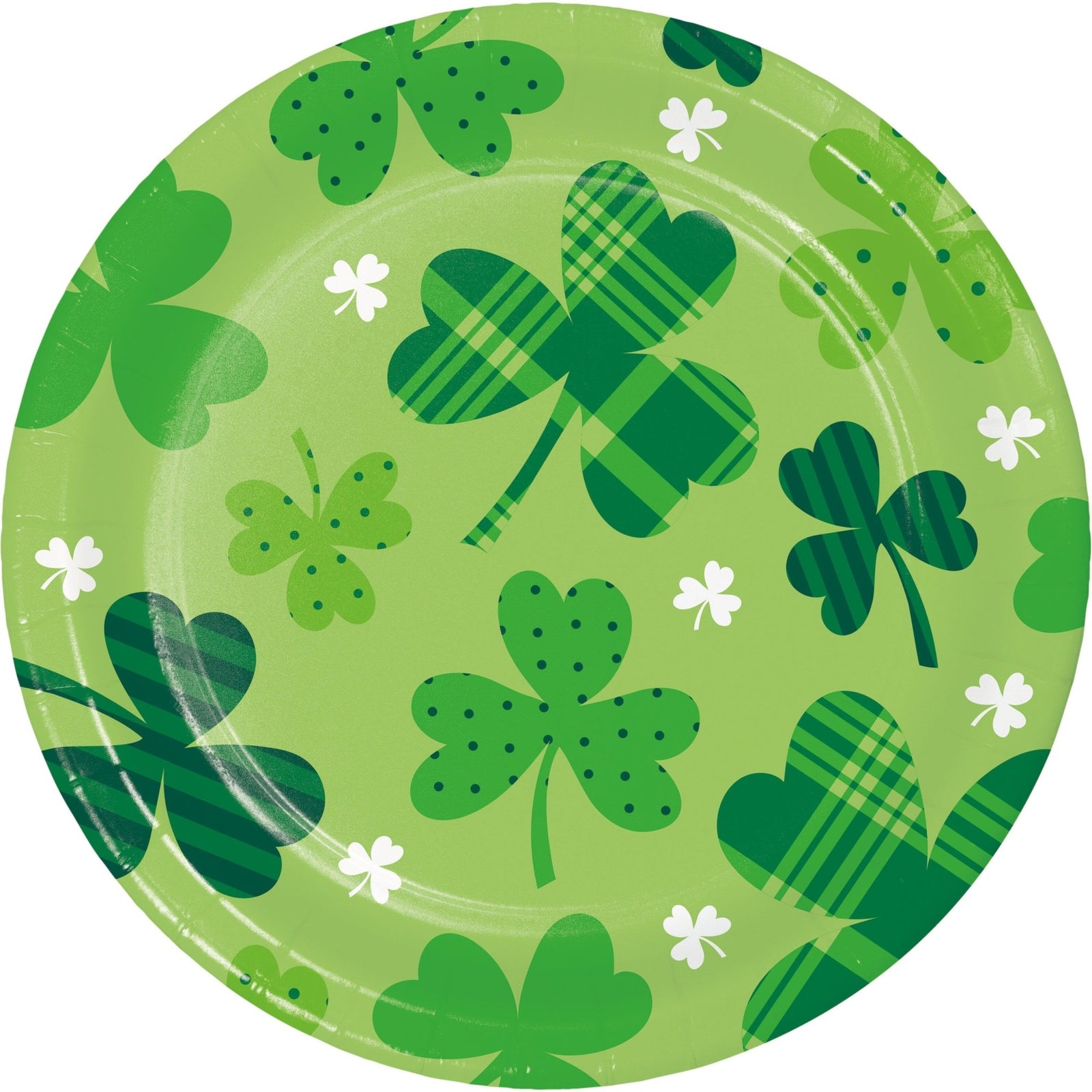 Green Shamrock St. Patricks Plates & Napkins (16 Guests) - Stesha Party
