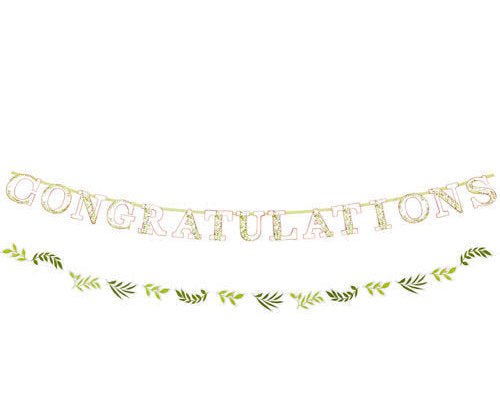 Greenery Bridal Shower "Congratulations" Banner - Stesha Party