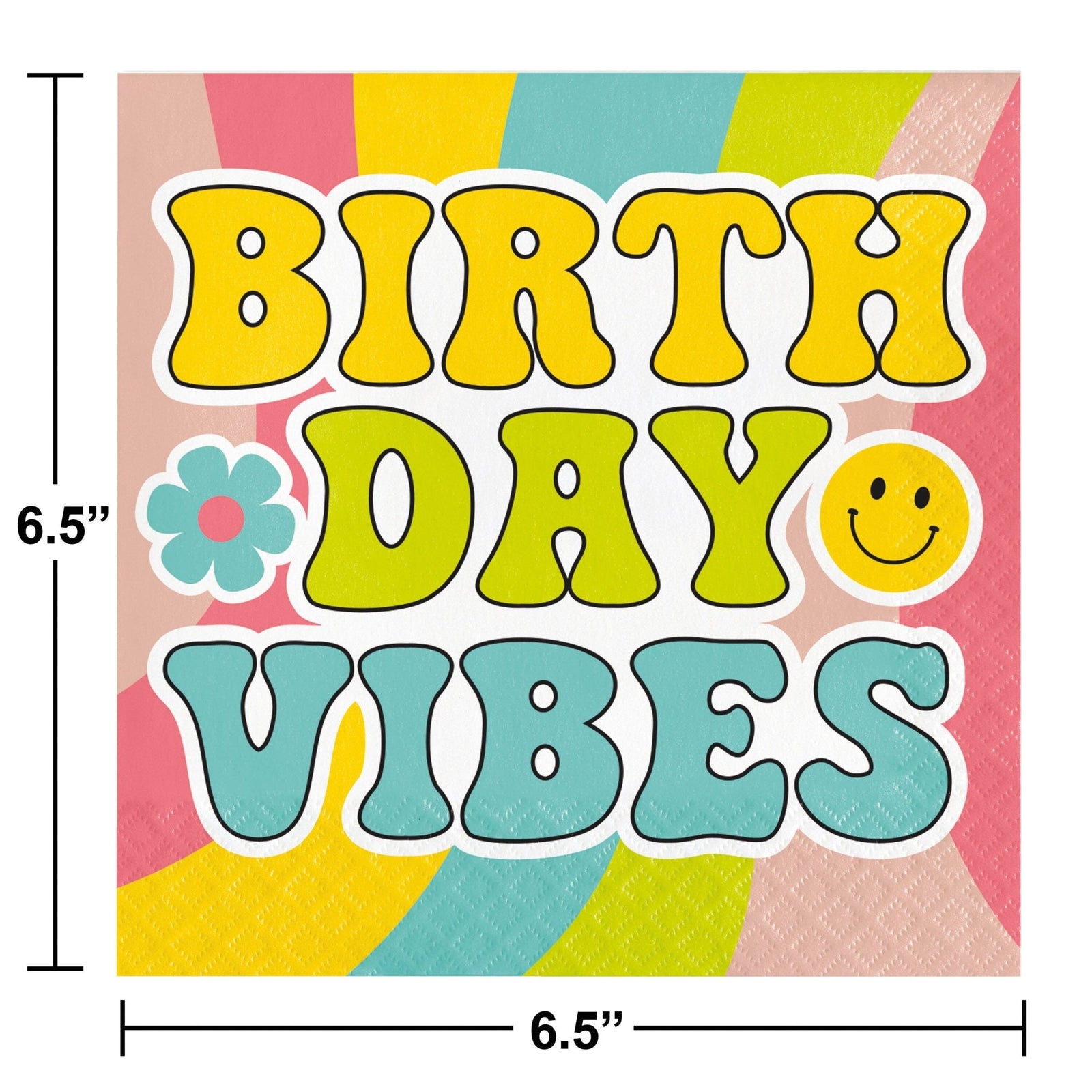 Groovy Party Birthday Napkins - Stesha Party