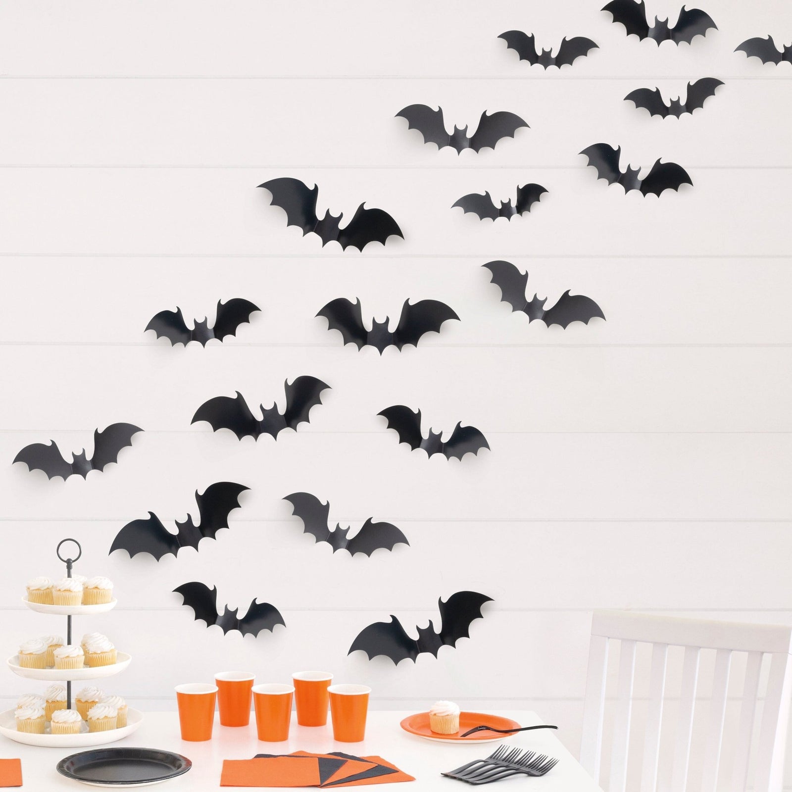 Halloween Black Bat Wall Decorations 24ct - Stesha Party