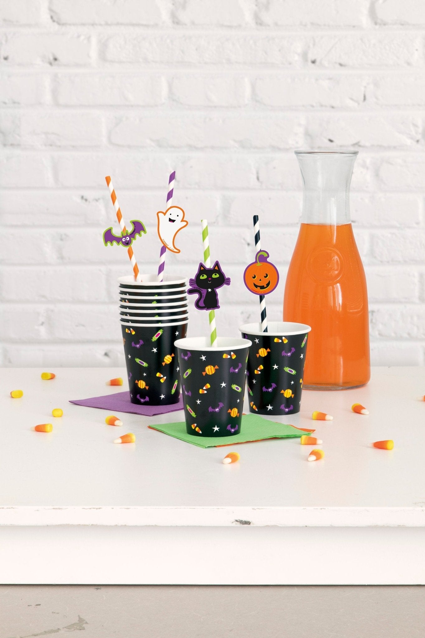 Halloween Party Straws with Toppers - Stesha Party