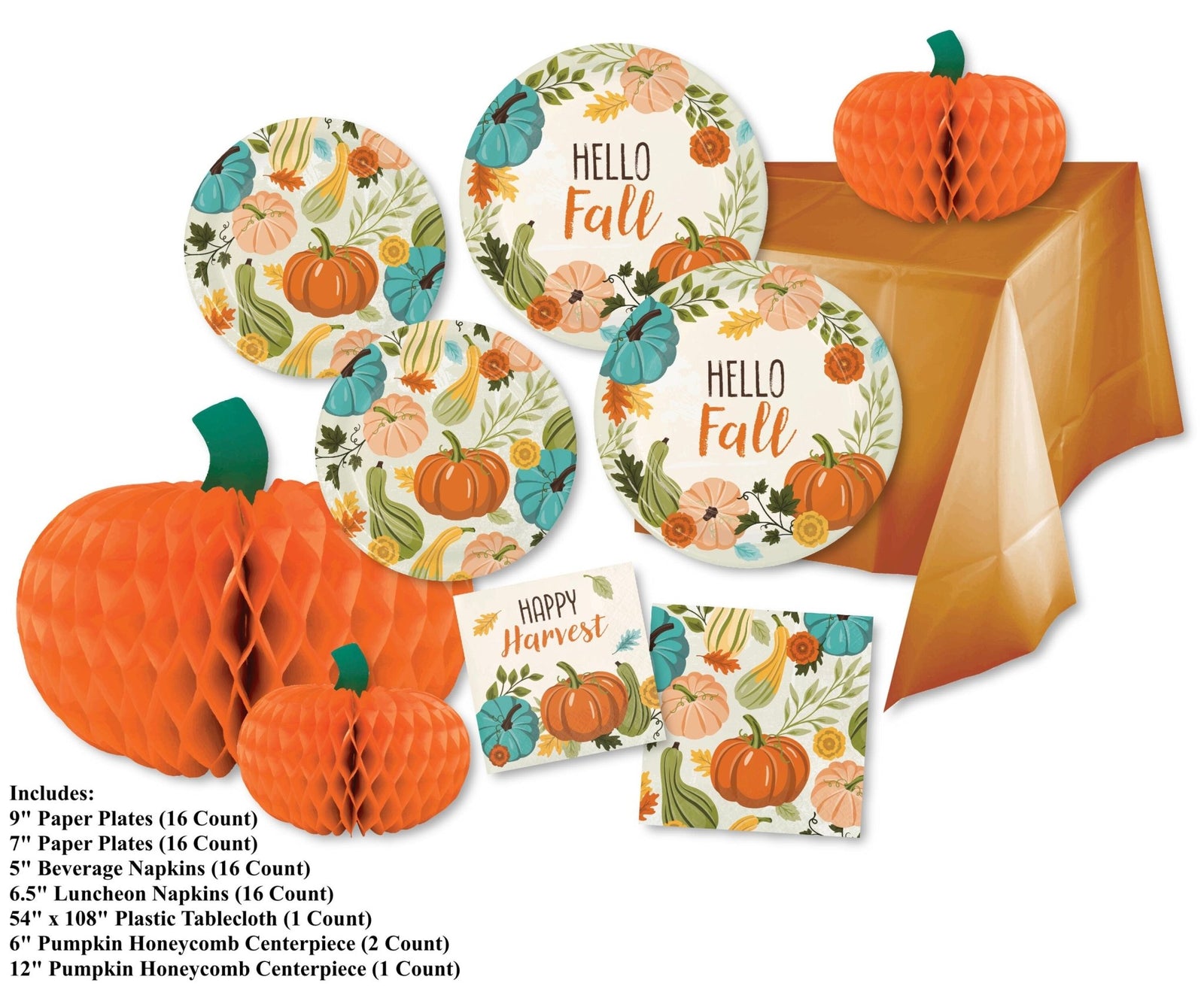 Hello Fall Pumpkin Party Supplies - Stesha Party