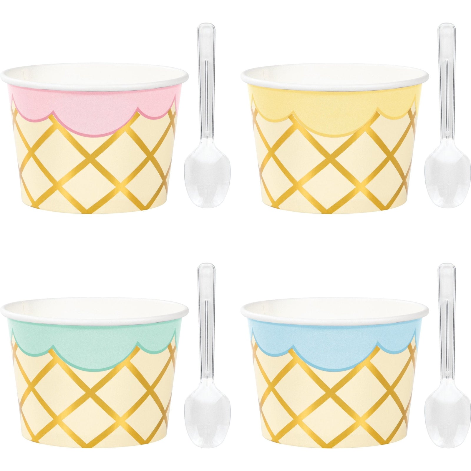 Ice Cream Treat Cups with Spoons - Stesha Party