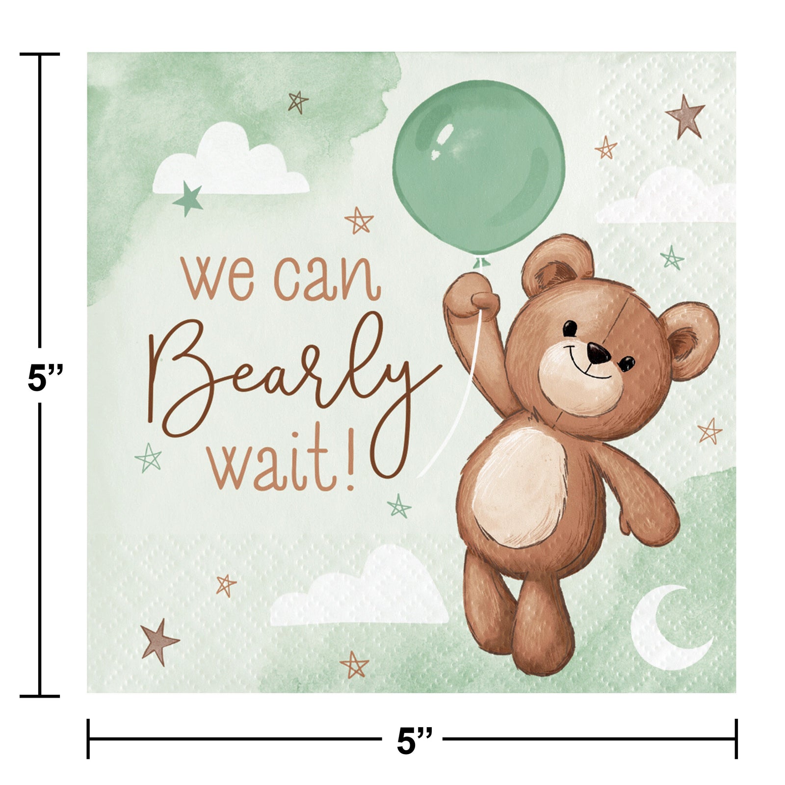 We Can Bearly Wait Napkins - Teddy Bear Baby Shower Napkins, Bearly Wait Party Decorations, Baby Shower Supplies, Teddy Bear Decorations
