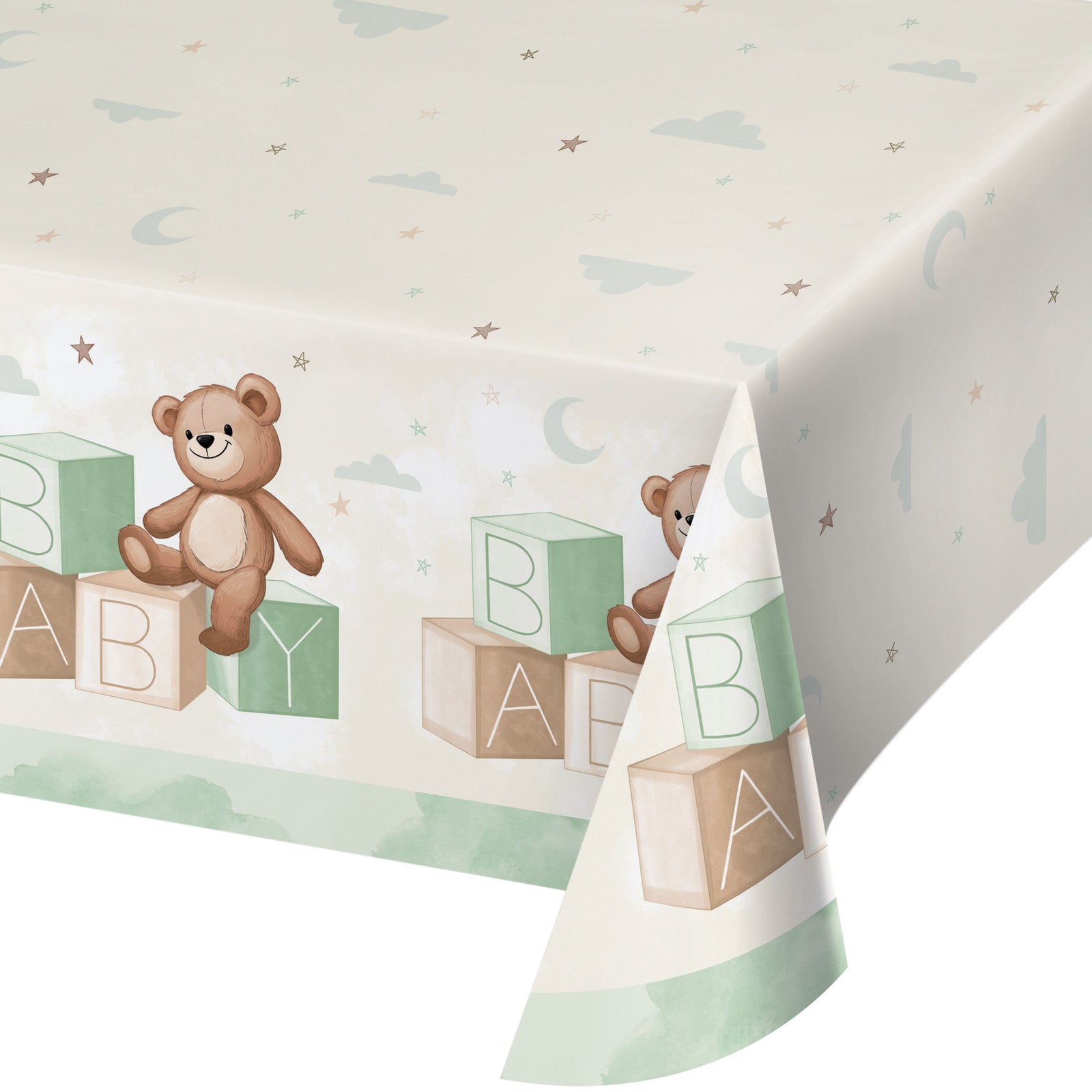 Teddy Bear Party Tablecloth - Baby Shower Tablecloth, Teddy Bear Baby Shower, Baby Shower Table Decorations, Bear Baby Shower Supplies