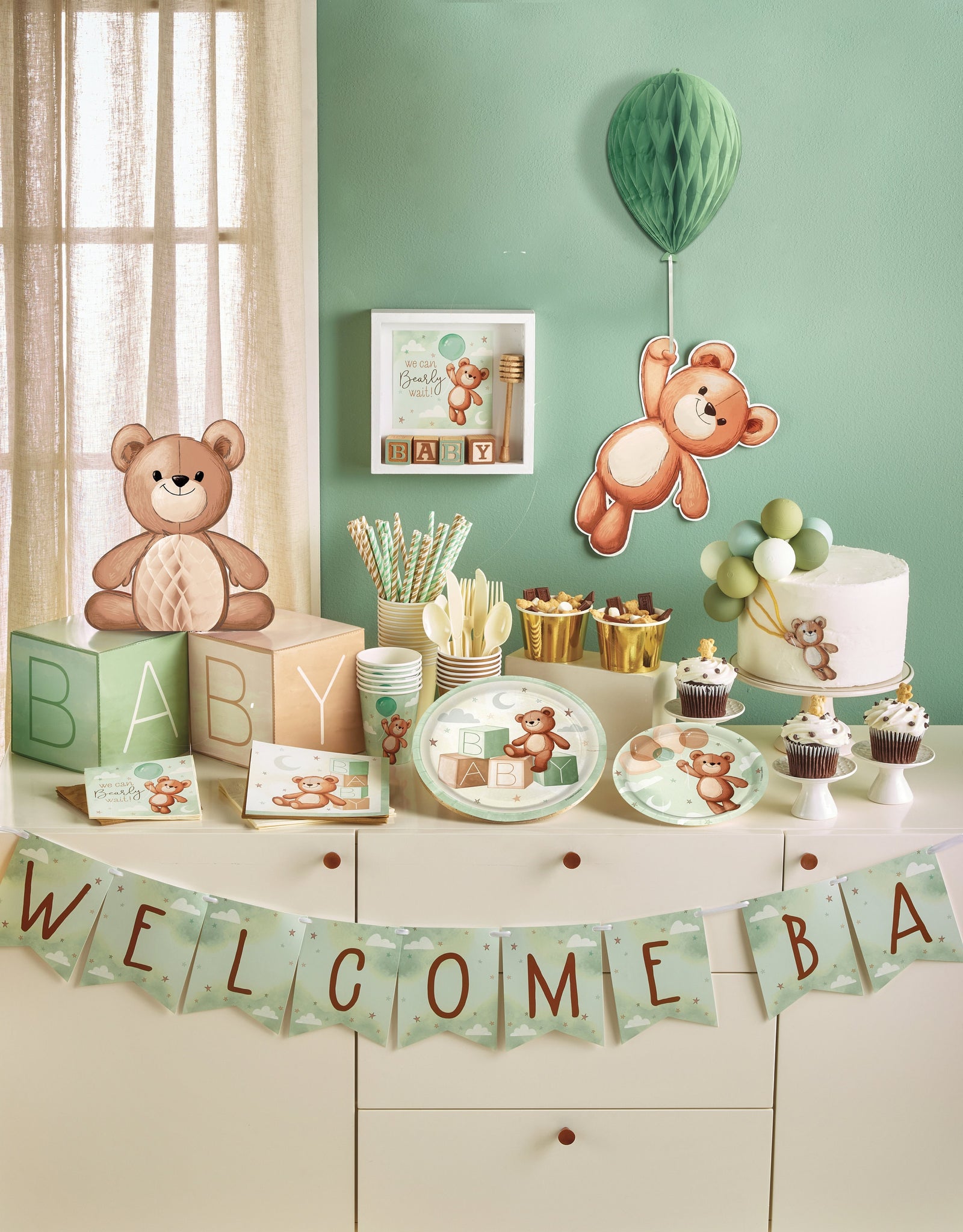 Teddy Bear Party Centerpiece - Baby Shower Centerpiece, Baby Blocks Party, Party Supplies, Teddy Bear Baby Shower Decorations, Shower Decor