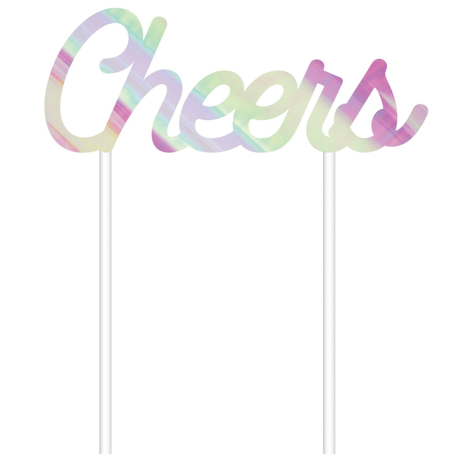 Iridescent "Cheers" Cake Topper - Stesha Party