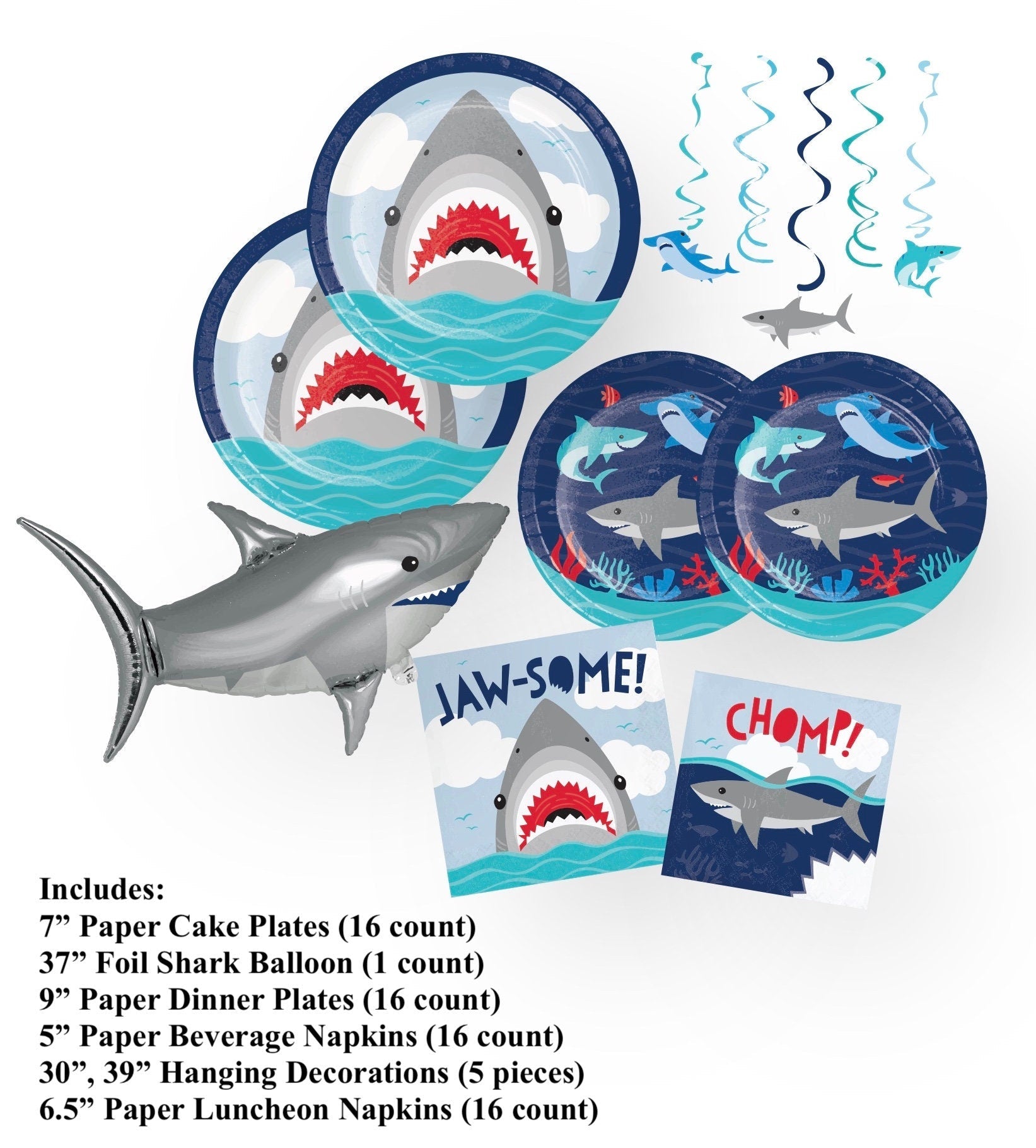 "JAW-SOME" Shark Party Bundle Set - Stesha Party