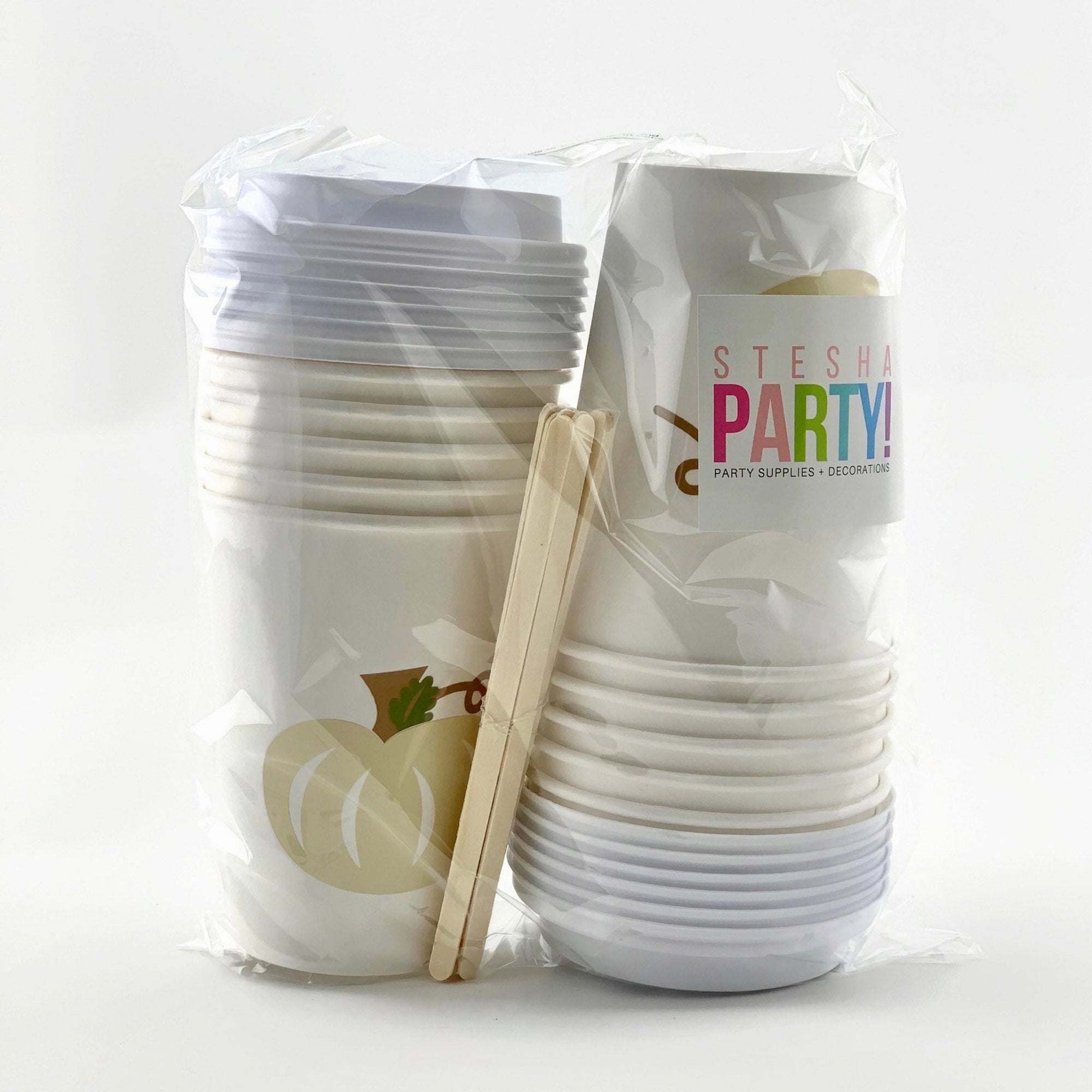 Lidded Pumpkin Party Coffee Cups - Stesha Party