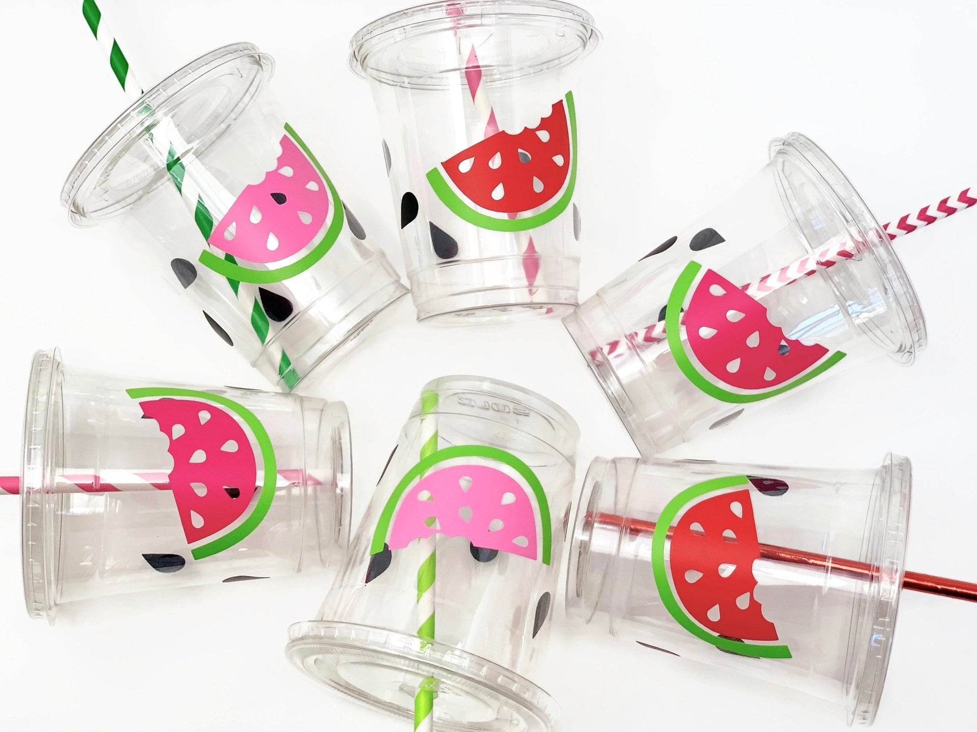 Lidded Watermelon Party Cups - Stesha Party