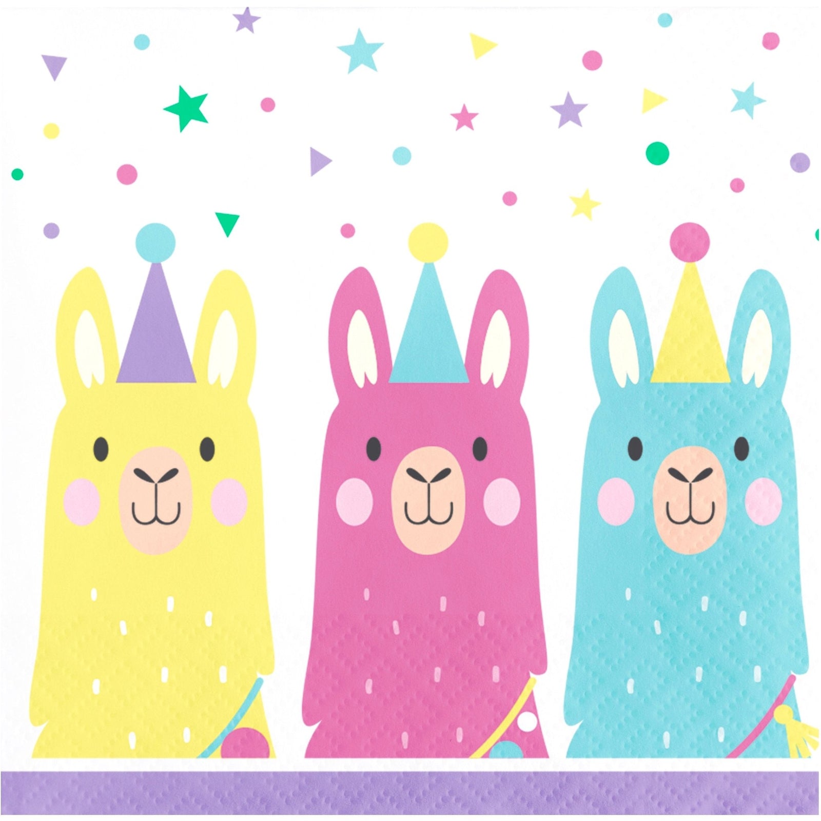 Llama Party Colorful Napkins - Stesha Party