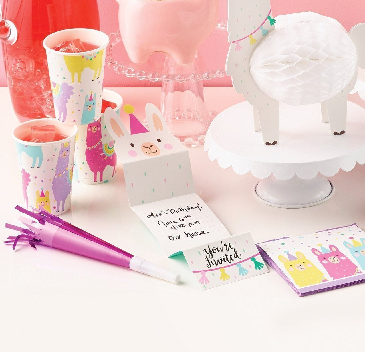 Llama Party Invitation Set "You're Invited" - Stesha Party