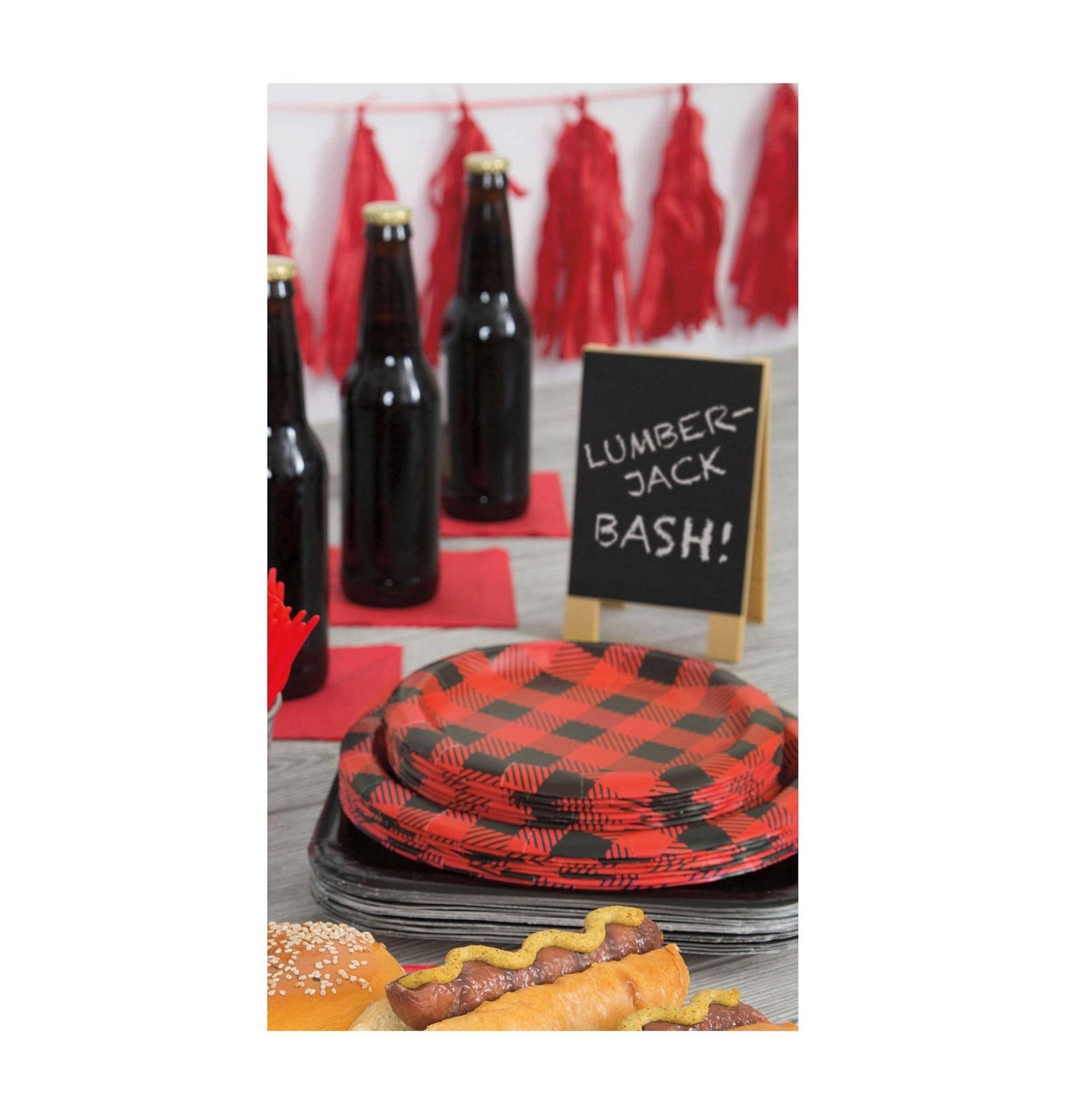 Lumberjack Buffalo Plaid Party Plates - Stesha Party