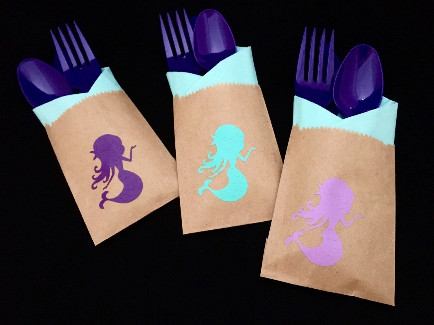 Mermaid Cutlery Bags - Stesha Party