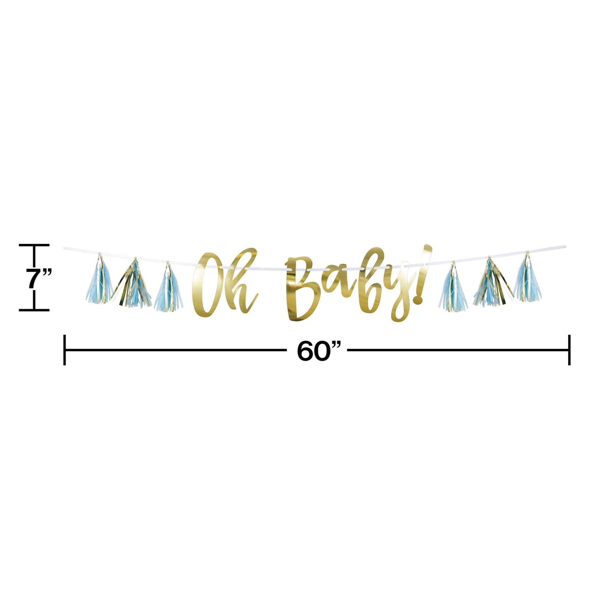 "Oh Baby!" Blue Tassel Banner - Stesha Party