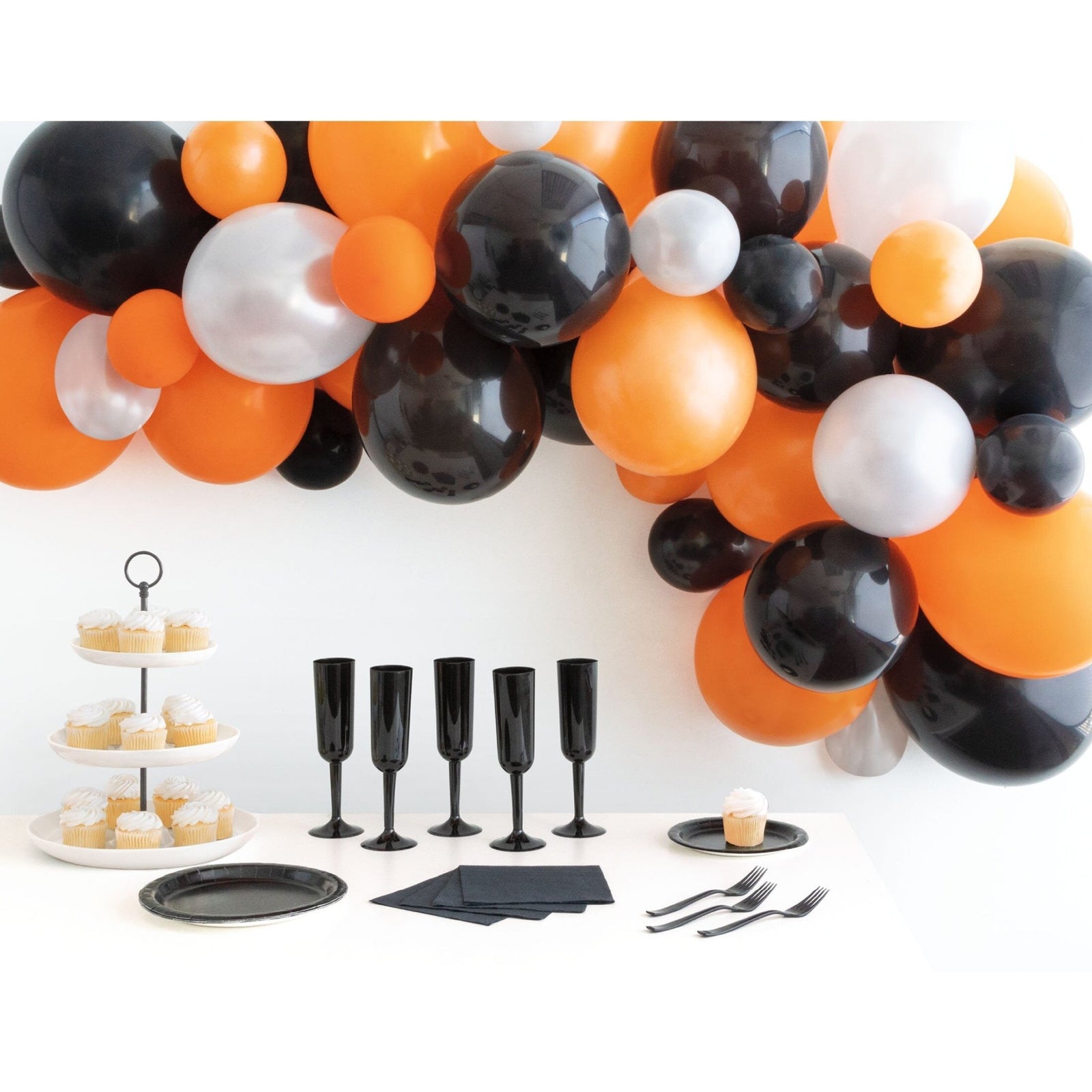 Orange & Black Halloween Balloon Arch Decoration - Stesha Party