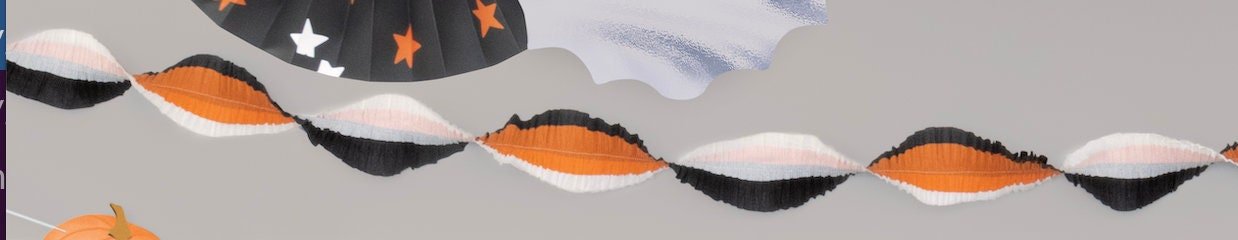 Orange & Black Halloween Party Streamer - Stesha Party