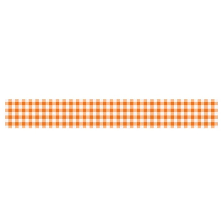 Orange Plaid Checkered Table Runner - Stesha Party