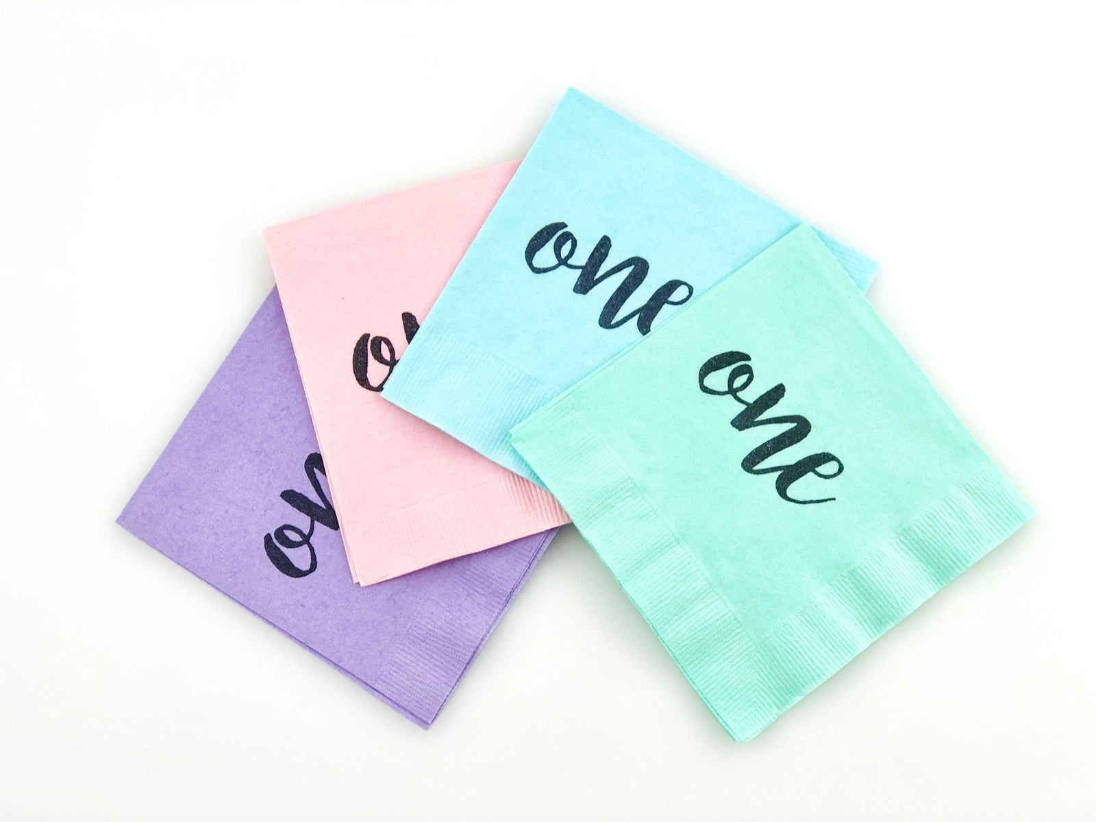 Pastel "One" Birthday Napkins - Stesha Party
