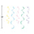 Pastel Rainbow Hanging Swirl Decorations - Stesha Party