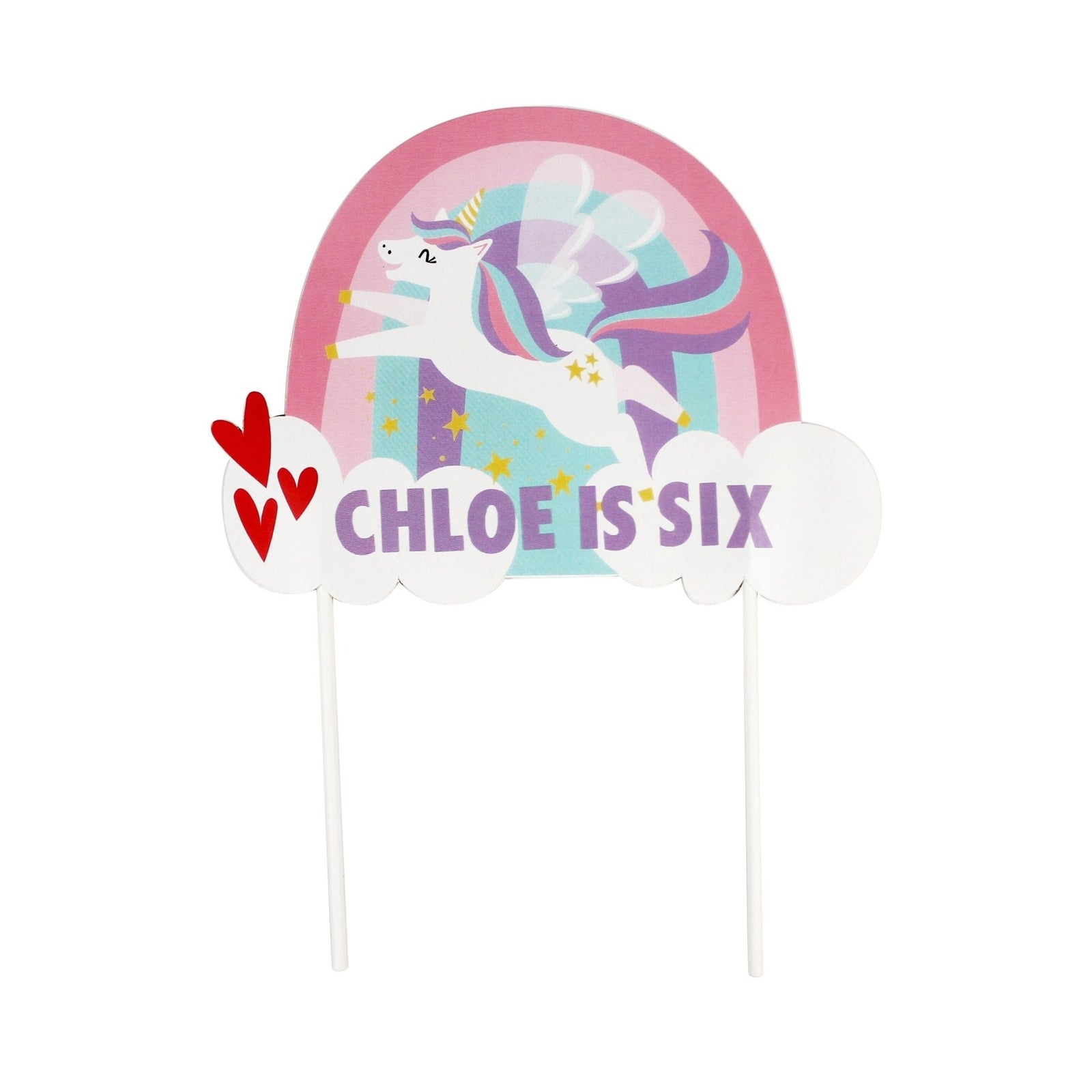 Personalized Unicorn Cake Topper - Stesha Party