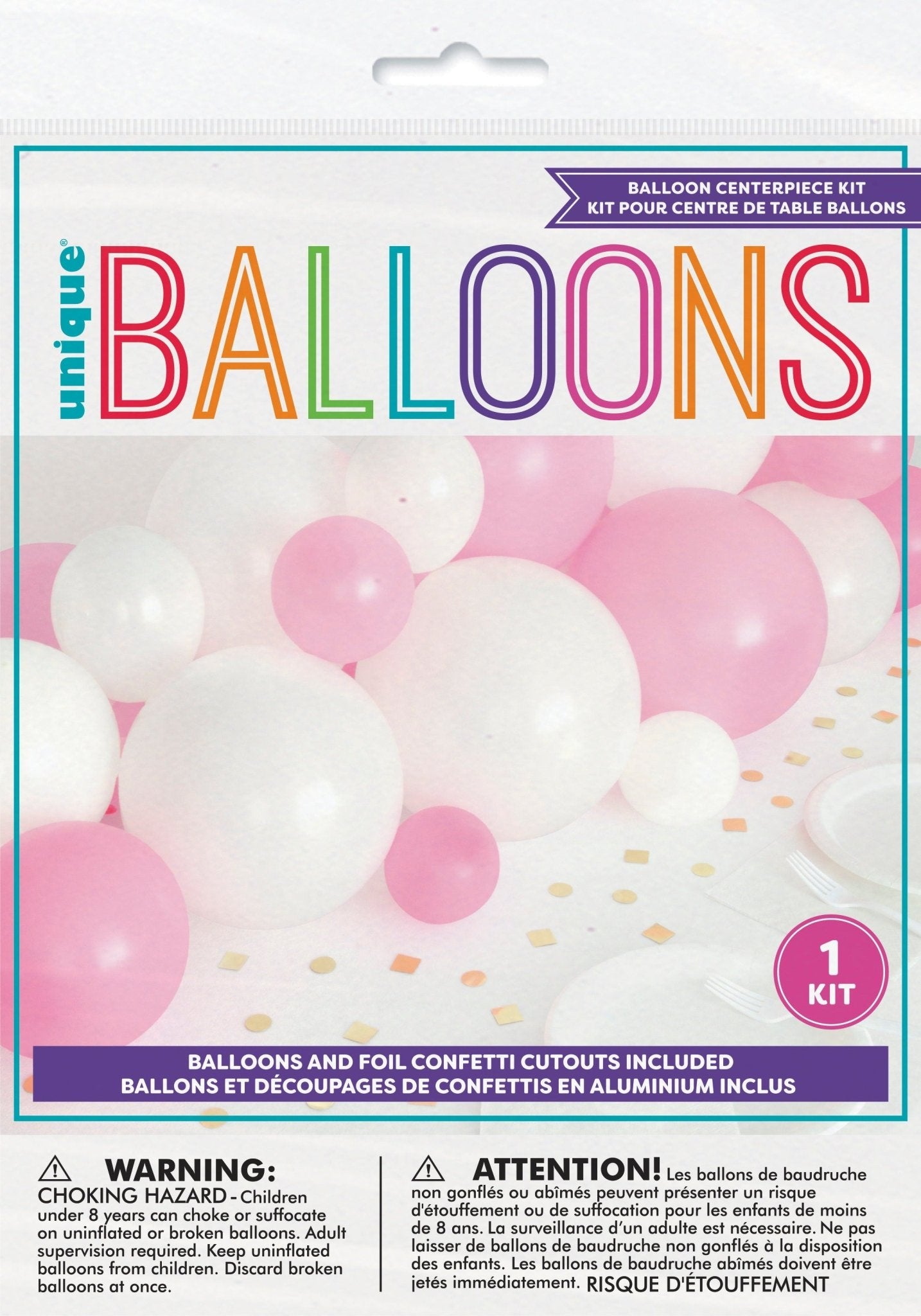 Pink and White Balloon Centerpiece & Confetti - Stesha Party