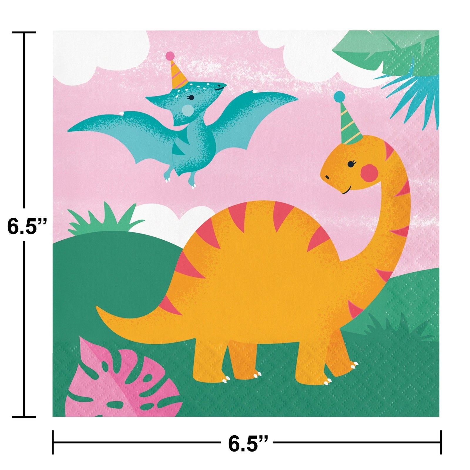 Pink Dinosaur Party Napkins - Stesha Party