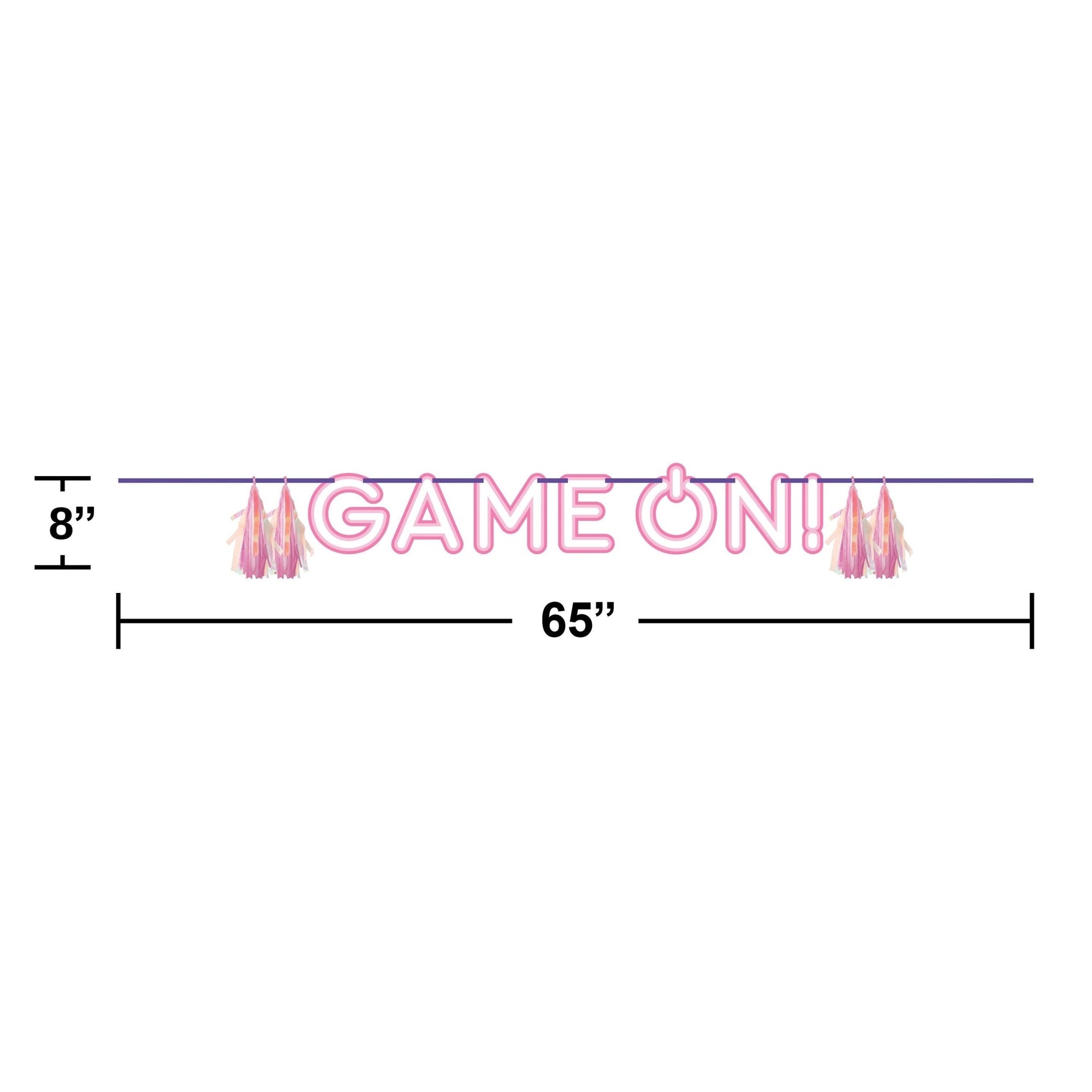 Pink Game On Party Banner - Stesha Party
