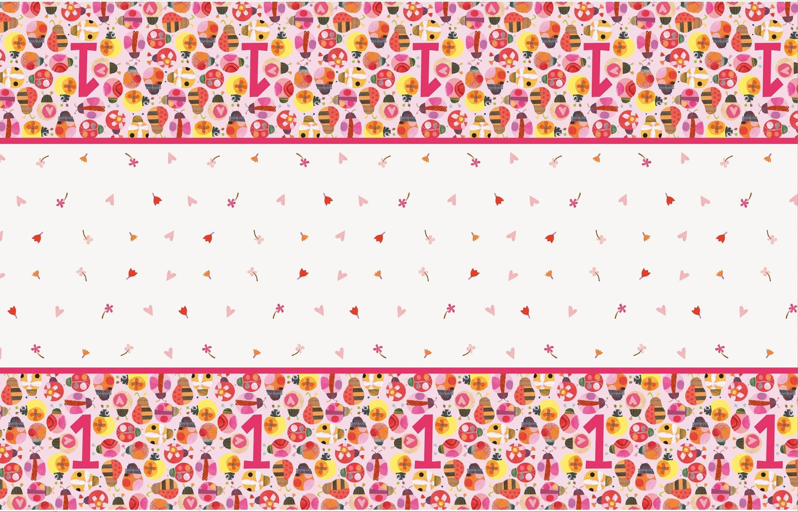 Pink Ladybug 1st Birthday Tablecloth - Stesha Party