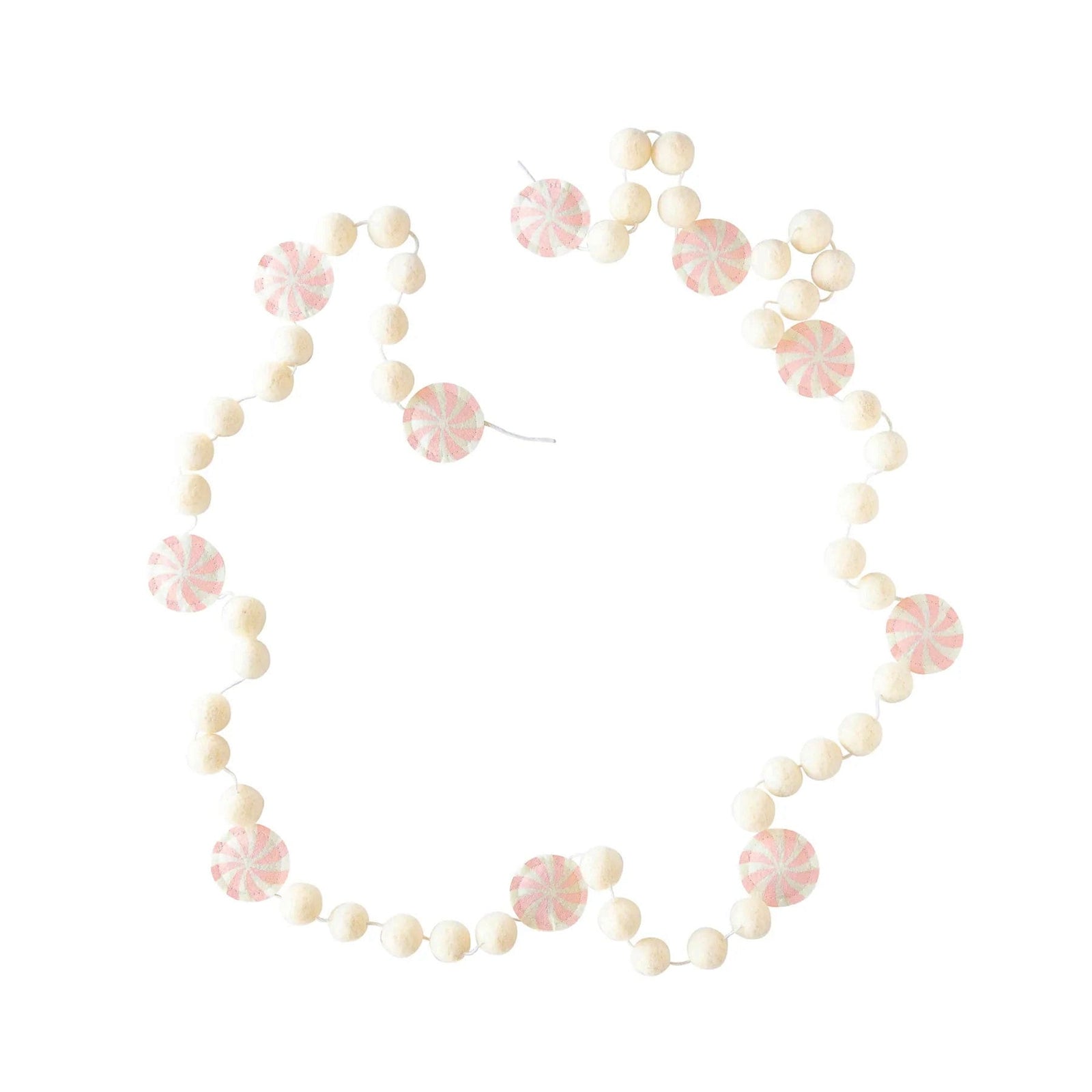 Pink & White Christmas Candy Felt Banner - Stesha Party