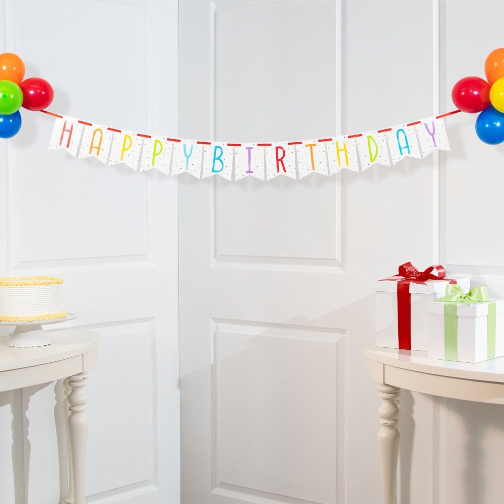 Rainbow Birthday Banner - Stesha Party