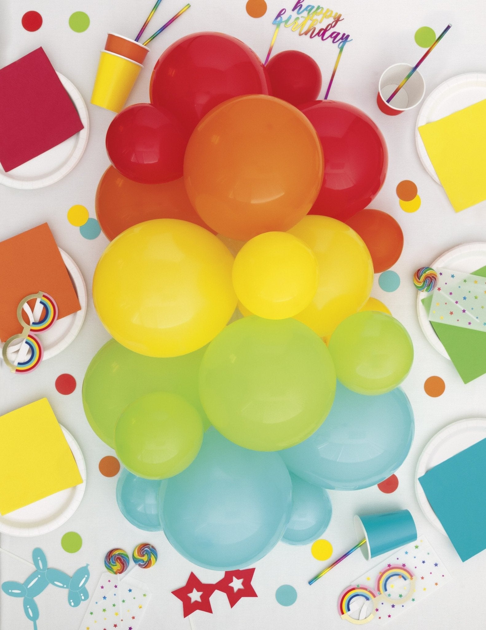 Rainbow Latex Balloon Table Centerpiece - Stesha Party