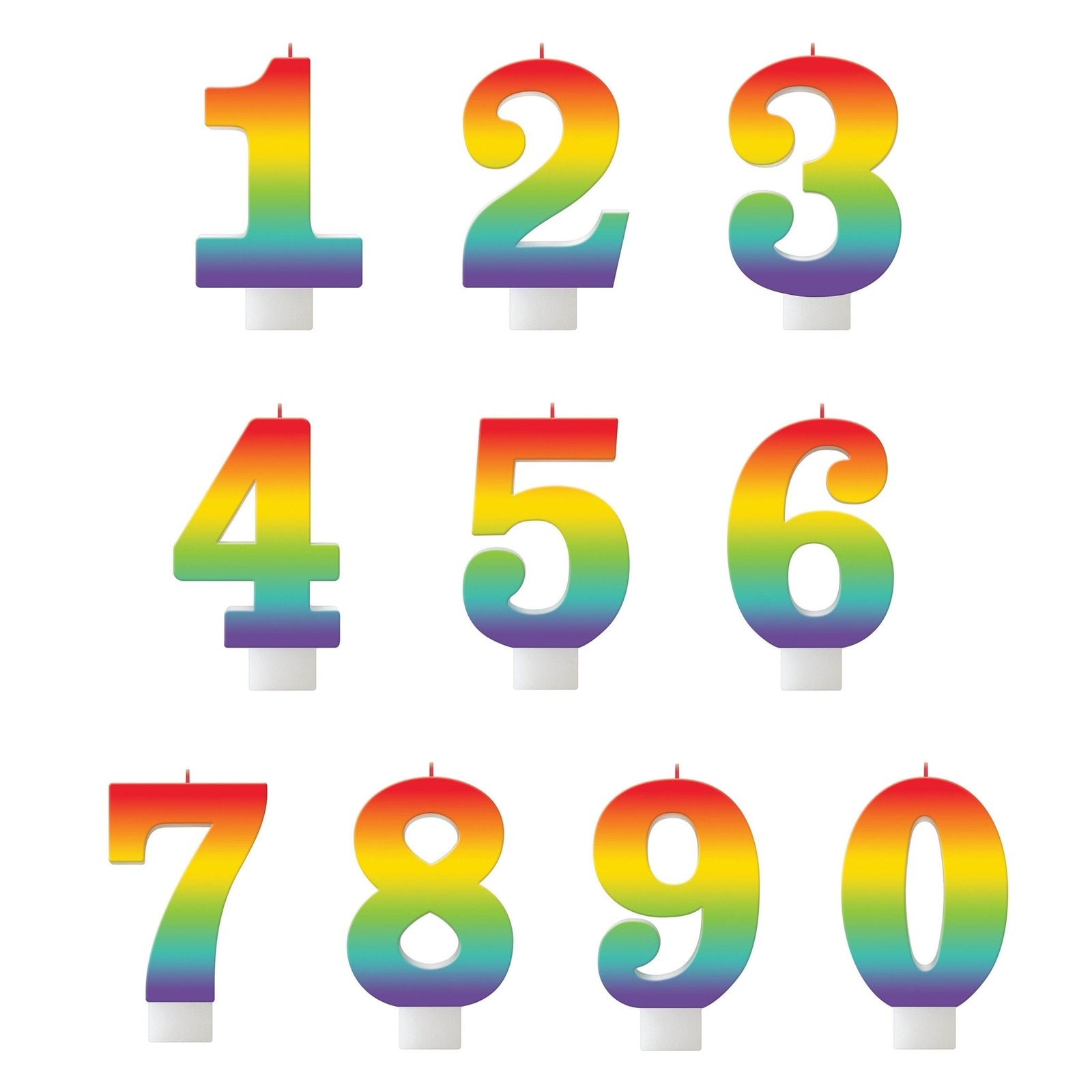 Rainbow Number Candles - Stesha Party