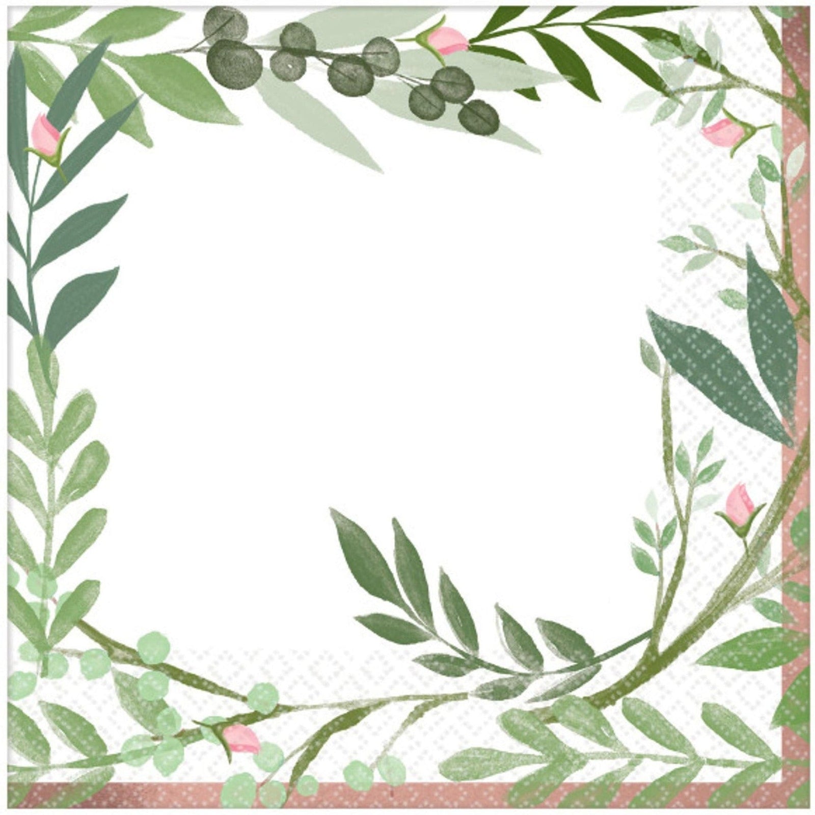 Rose Gold & Greenery Luncheon Napkins - Stesha Party