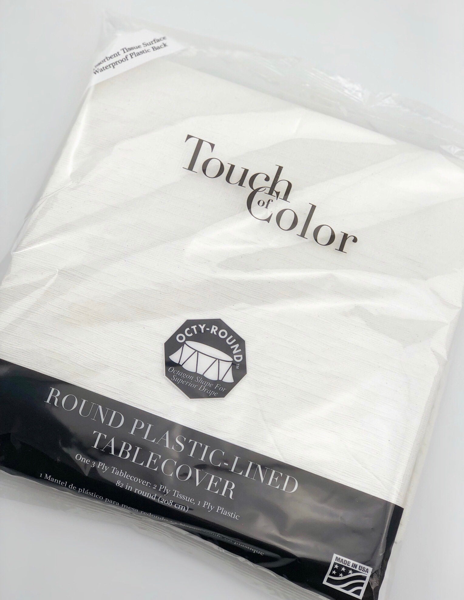 Round 82" White Tablecloth - Stesha Party